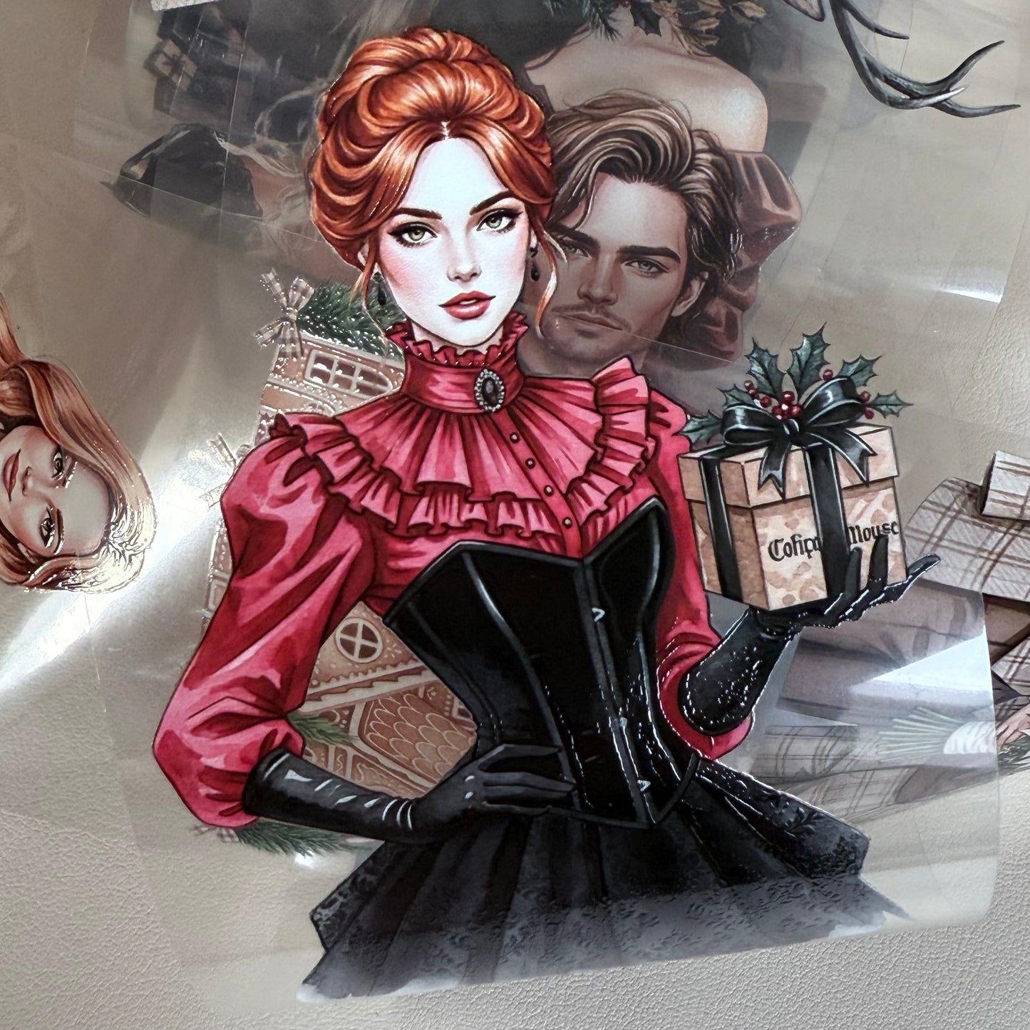 PET 3D raised Silent Yuletide and Light Academia Christmas tape,one roll fashion, junk journal, scrapbooking,bullet journal, card making.