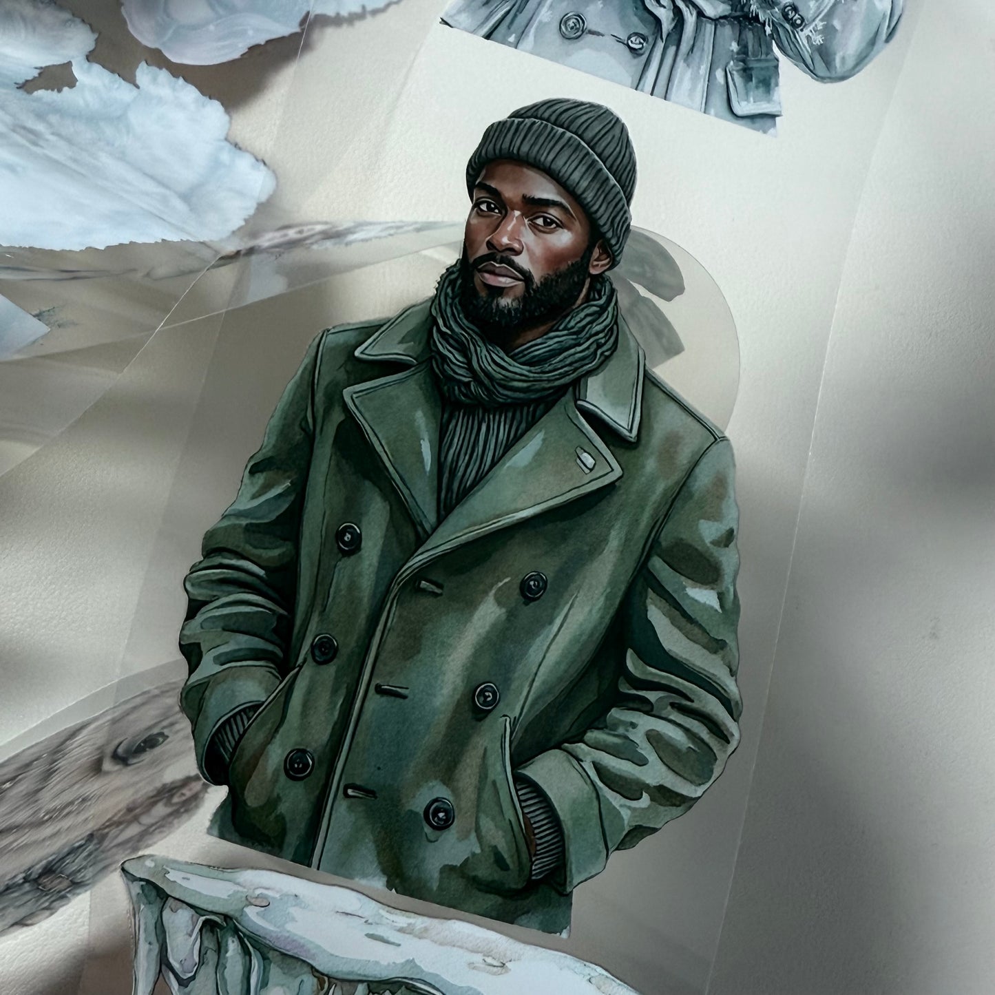 PET 3D raised Frozen Wilderness and Emberwood Tales of Fire and Ice tape,one roll fashion, junk journal, scrapbooking,bullet journal, card making.