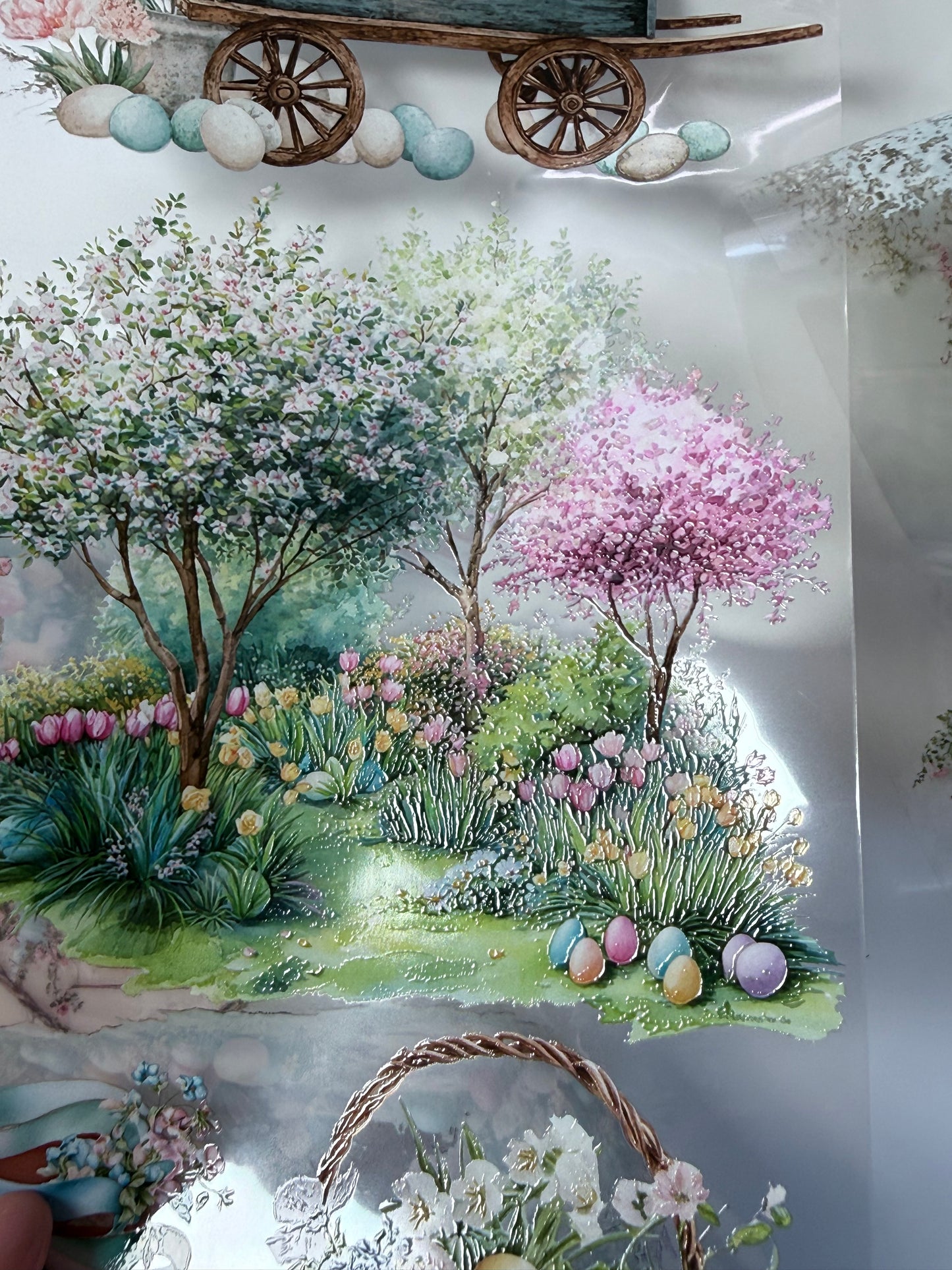 PET 3D raised Spring Landscape 5 tape,one roll fashion, junk journal, scrapbooking,bullet journal, card making.