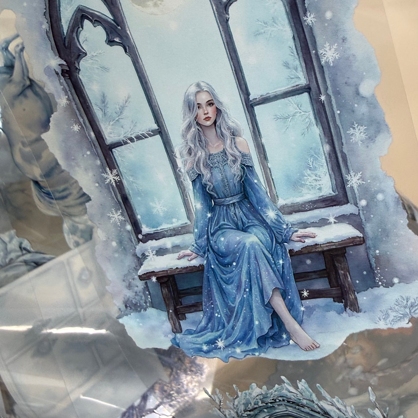 Azure Witch and Whispers of the Starfall PET 3D raised tape,one roll fashion, junk journal, scrapbooking,bullet journal, card making.