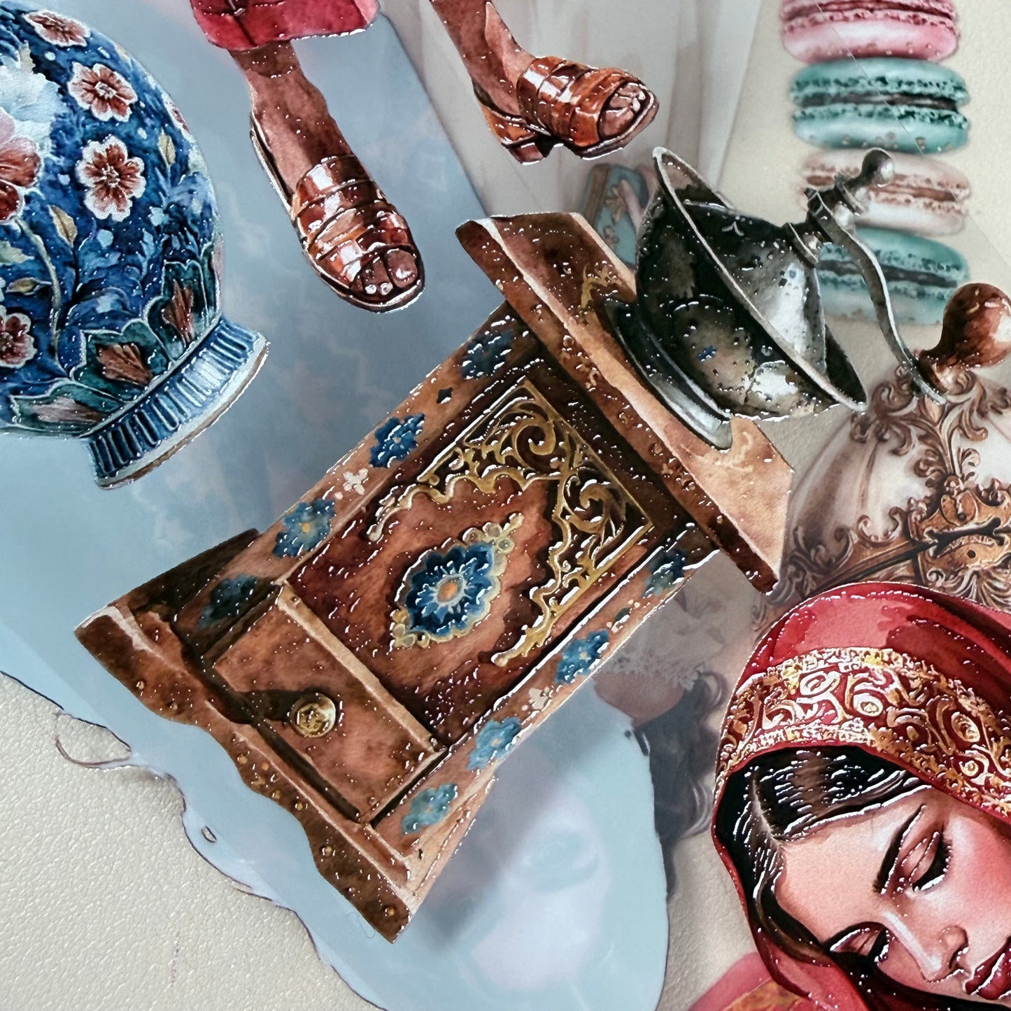 Istanbul Spring Bazaar and Gilded Ballroom Hearts PET 3D raised tape,one roll fashion, junk journal, scrapbooking,bullet journal, card making.