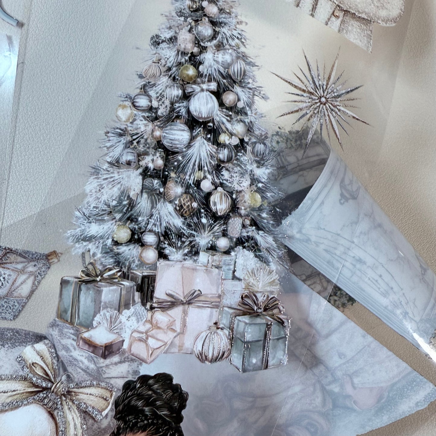 PET 3D raised Winter Adventure and Glam Christmas tape,one roll fashion, junk journal, scrapbooking,bullet journal, card making.