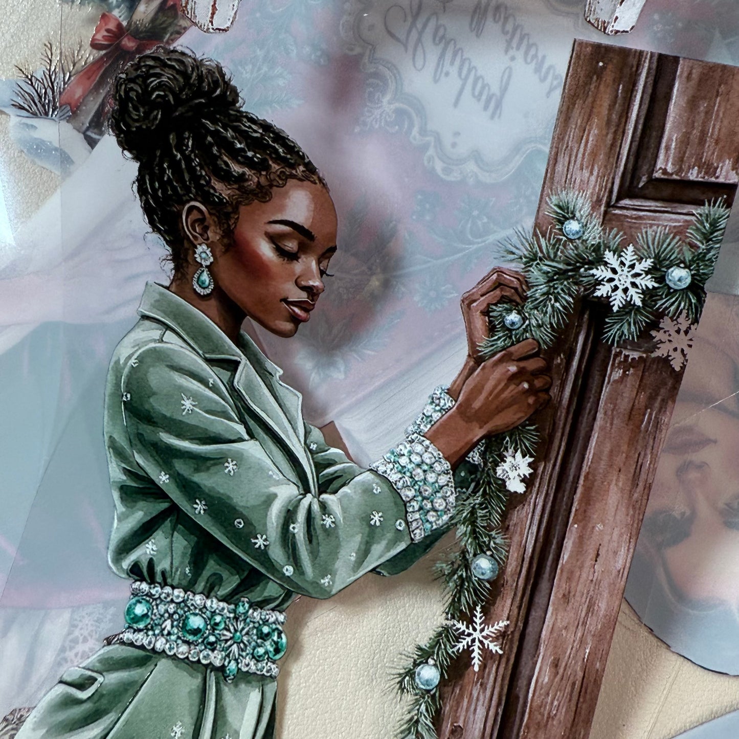 PET 3D raised Boho Christmas Classics and Cozy Christmas Glow tape,one roll fashion, junk journal, scrapbooking,bullet journal, card making.