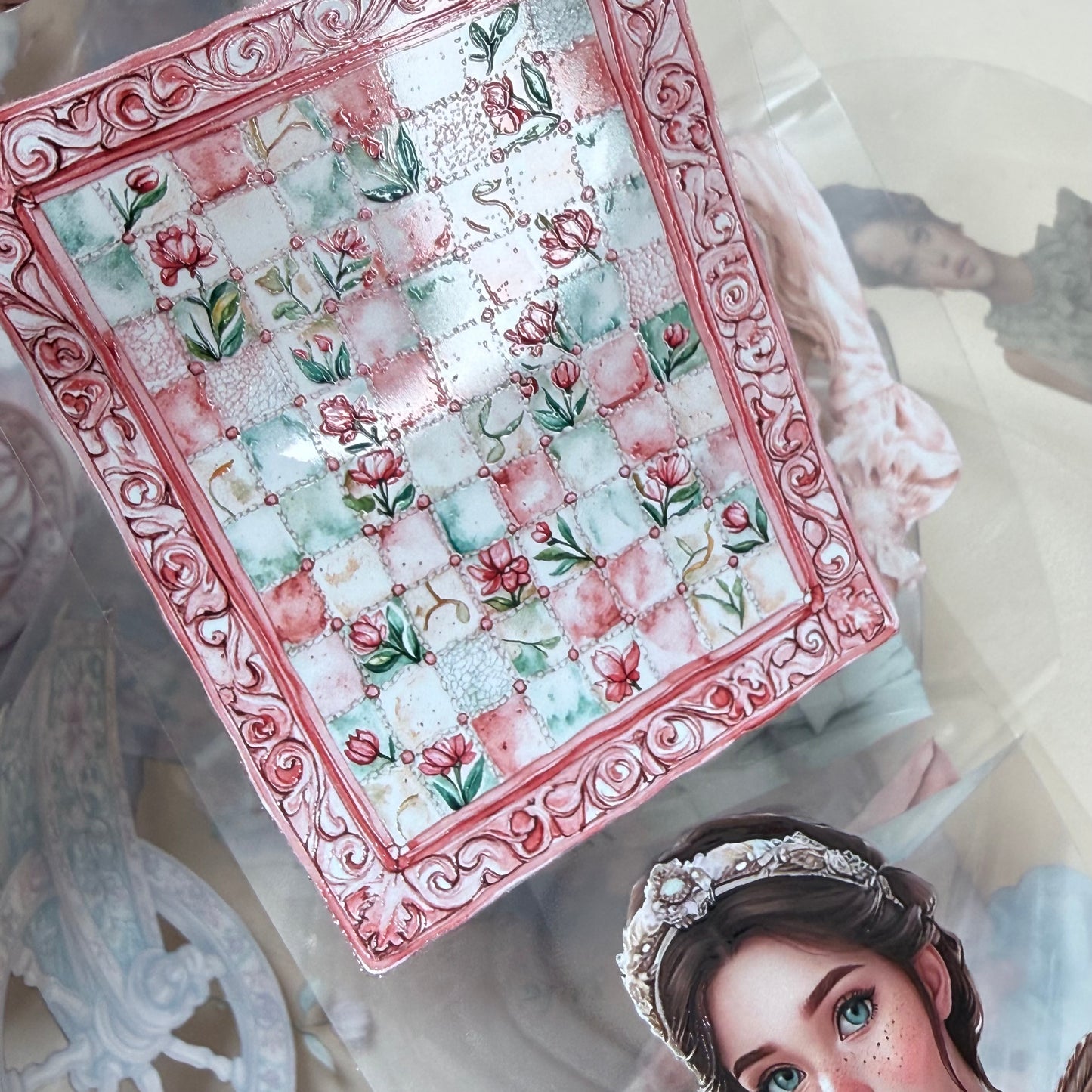 Pastel Coquette and Wildwood Reverie PET 3D raised tape,one roll fashion, junk journal, scrapbooking,bullet journal, card making.
