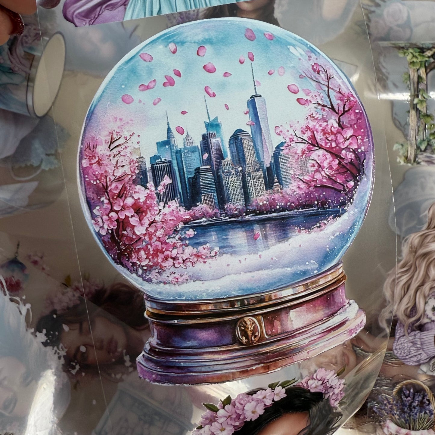 PET 3D raised Lavender Provence and Japanese dreams tape,one roll fashion, junk journal, scrapbooking,bullet journal, card making.