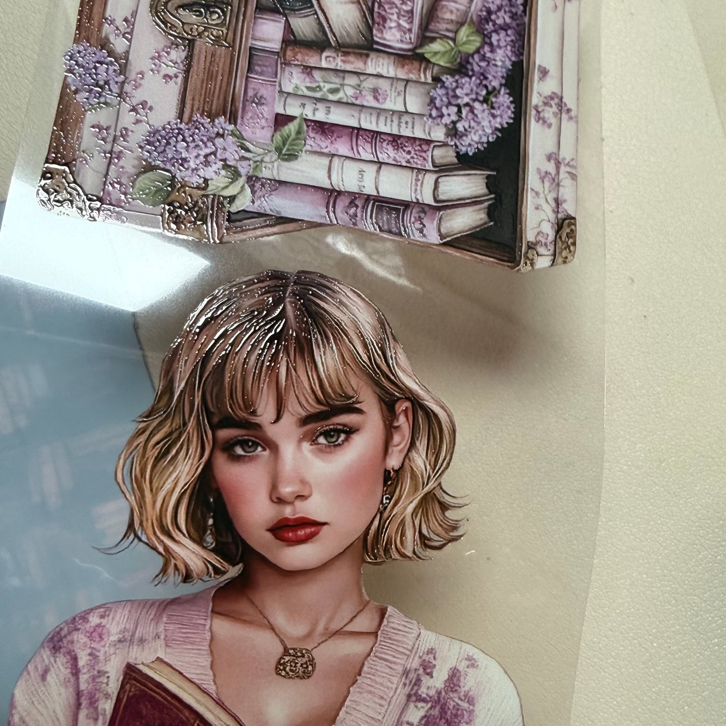 Haunted Bookstore and Lilac Library PET 3D raised tape,one roll fashion, junk journal, scrapbooking,bullet journal, card making.