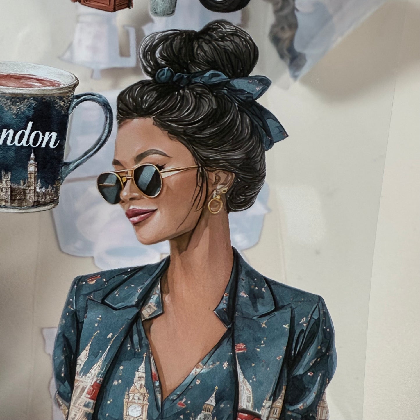 PET London travel and Paris coffee 3D raised tape,one roll fashion, junk journal, scrapbooking,bullet journal, card making.