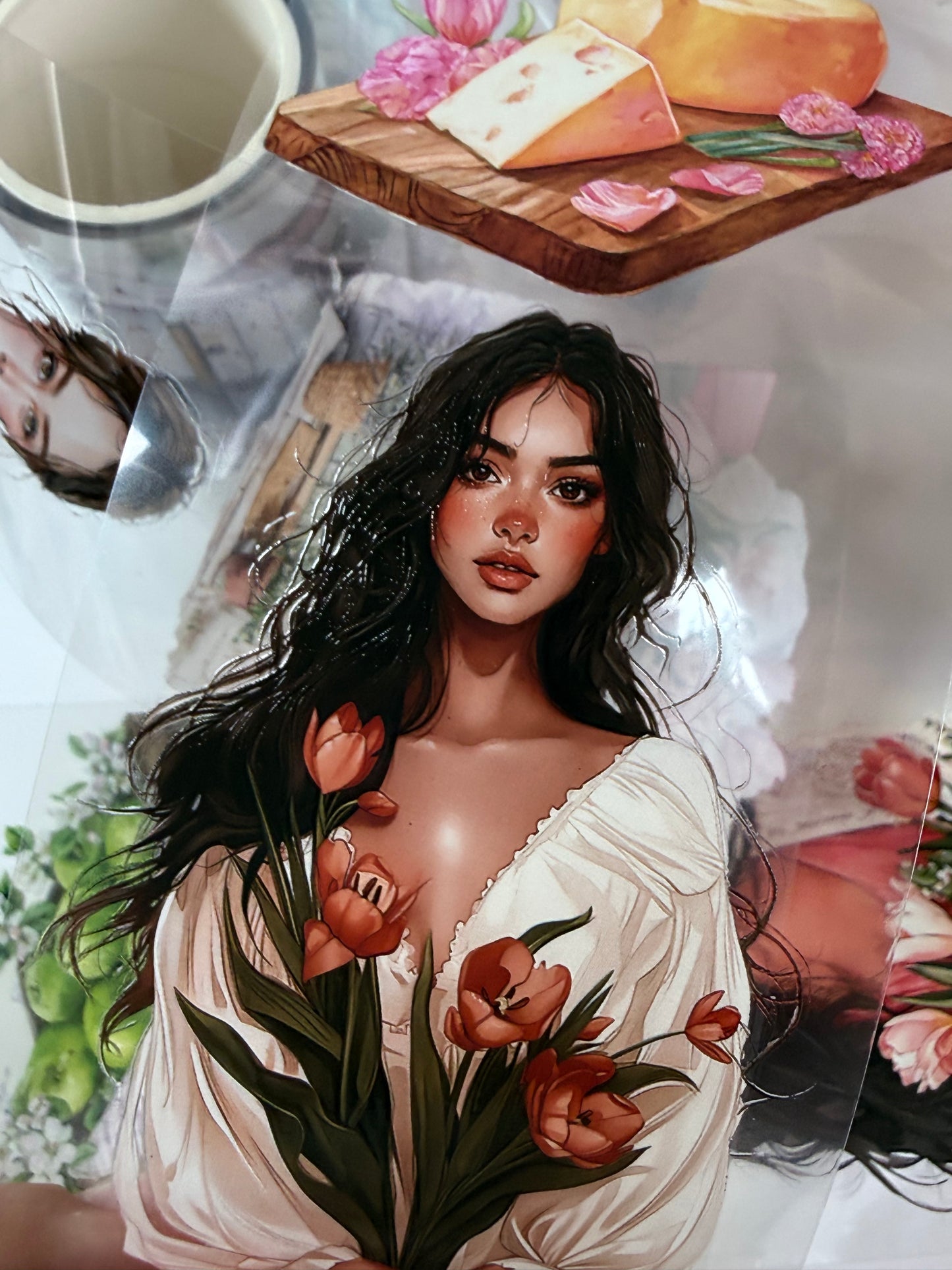 Lavender and Sage and Tulips and Carnations PET 3D raised tape
