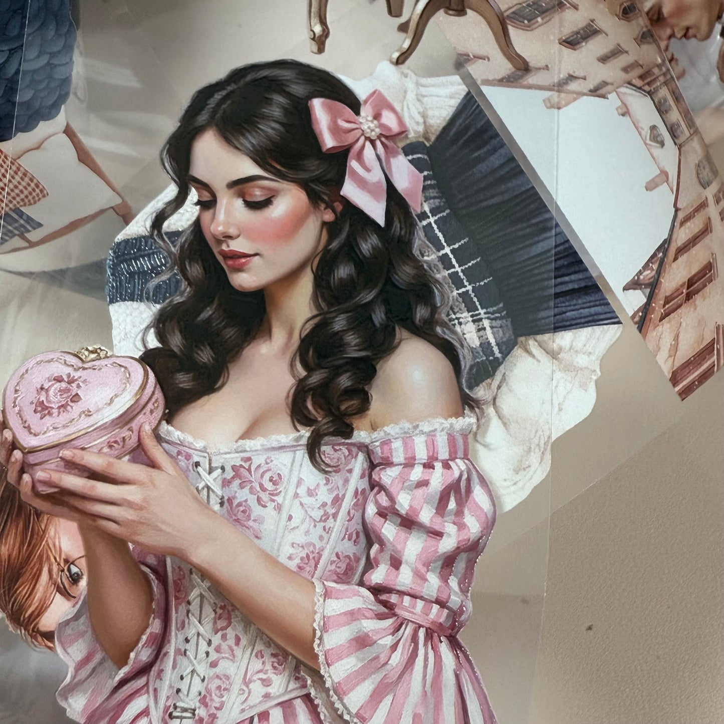 PET Rococo Amour and Winter Academia 3D raised tape,one roll fashion, junk journal, scrapbooking,bullet journal, card making.