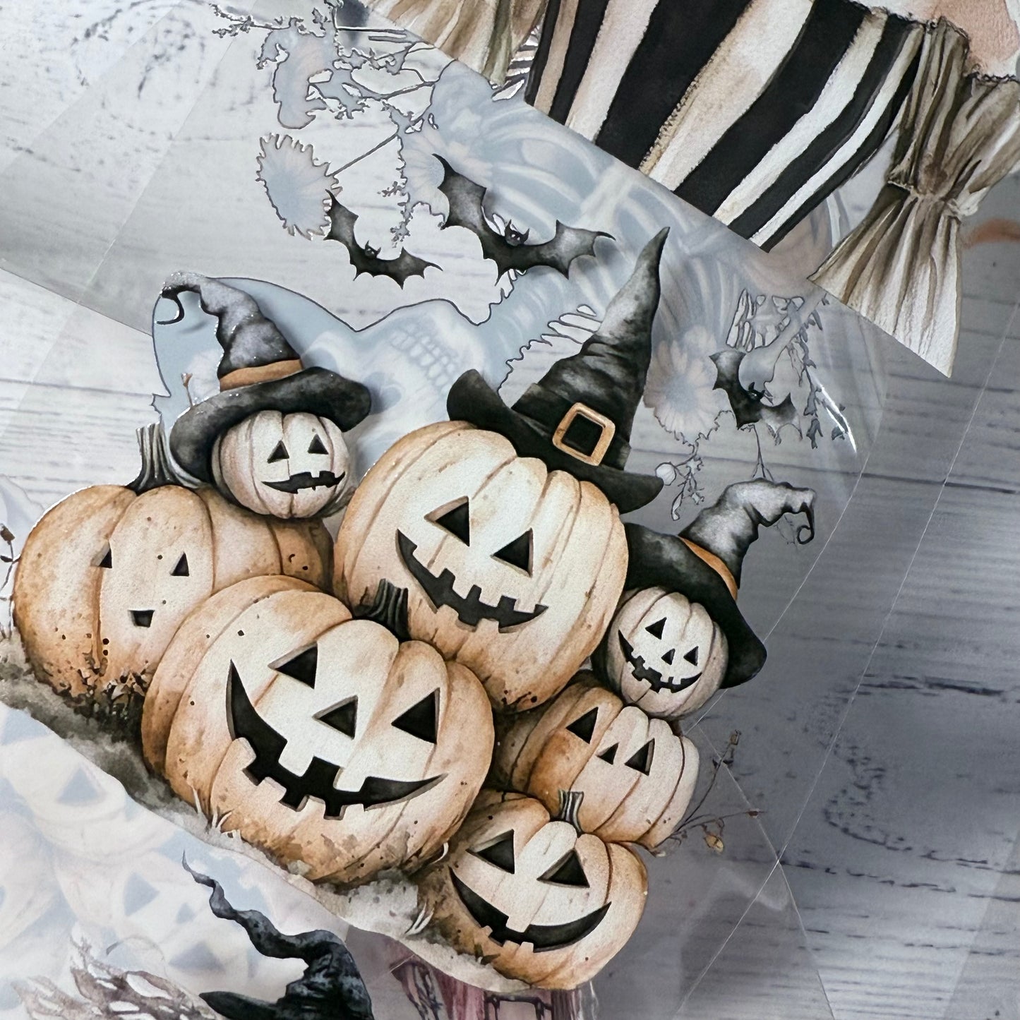 PET 3D raised Spooky Halloween tape,one roll fashion, junk journal, scrapbooking,bullet journal, card making.