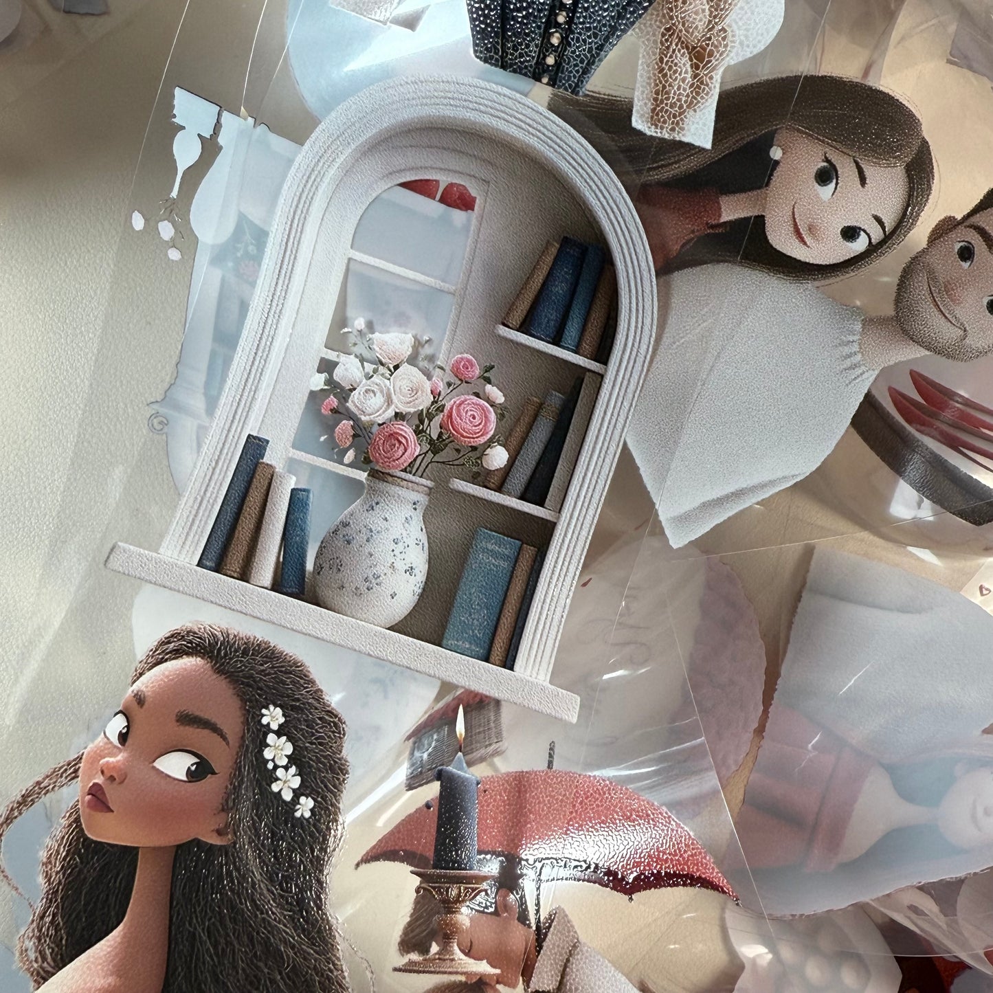 PET 3D raised Whimsical LOVE and Romantic Academia ape,one roll fashion, junk journal, scrapbooking,bullet journal, card making.