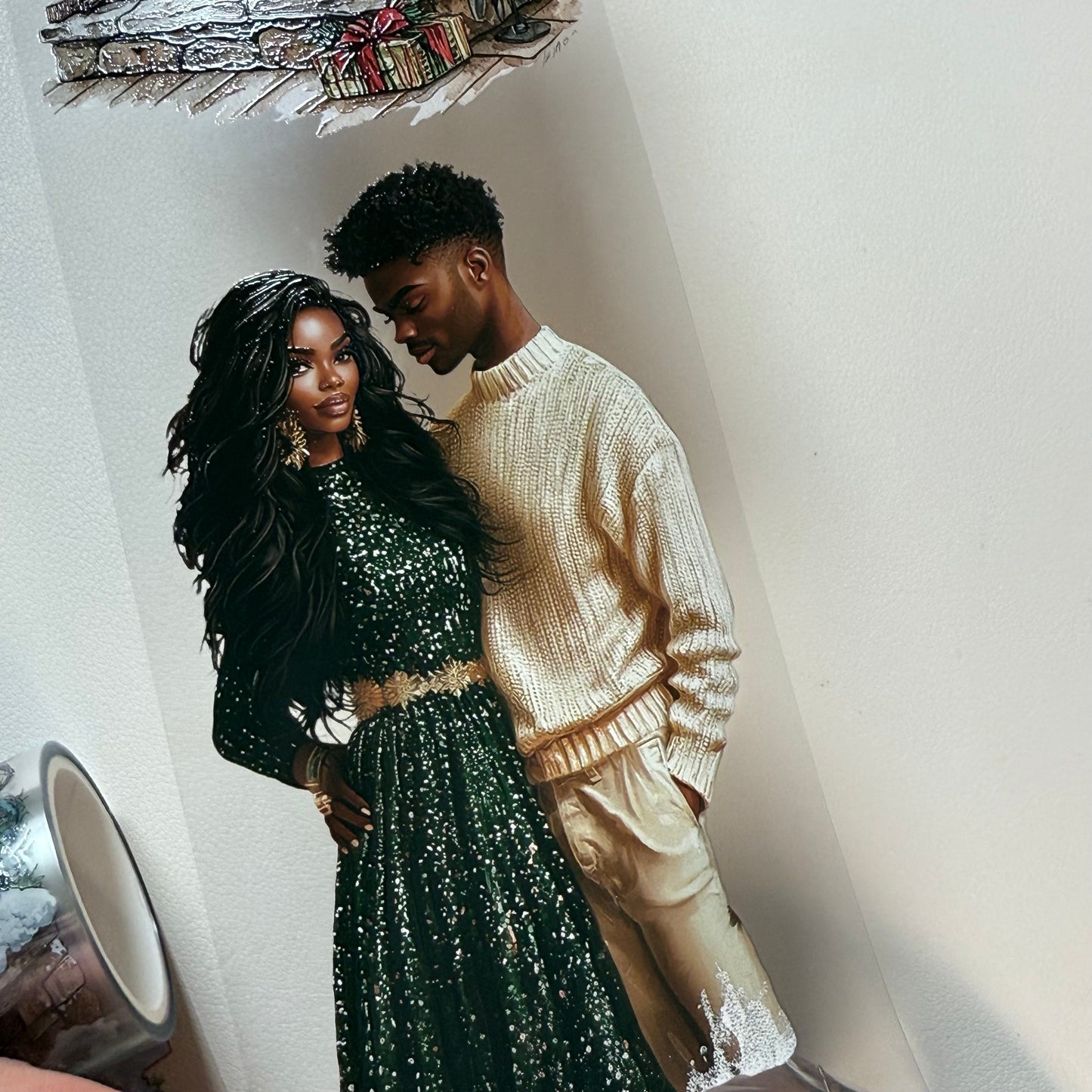 PET 3D raised Traditional Christmas tape,one roll fashion, junk journal, scrapbooking,bullet journal, card making.