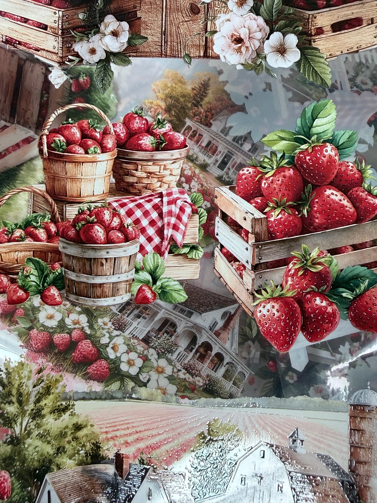 PET 3D raised Strawberry farm Landscape tape