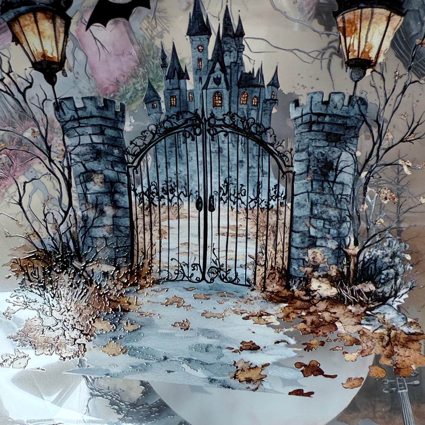 PET 3D raised Halloween Landscape  tape,one roll fashion, junk journal, scrapbooking,bullet journal, card making.