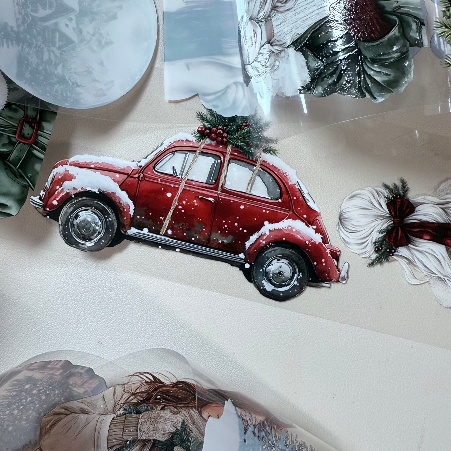 PET 3D raised Warm  Swiss Christmas and Christmas Farmhouse tape,one roll fashion, junk journal, scrapbooking,bullet journal, card making.