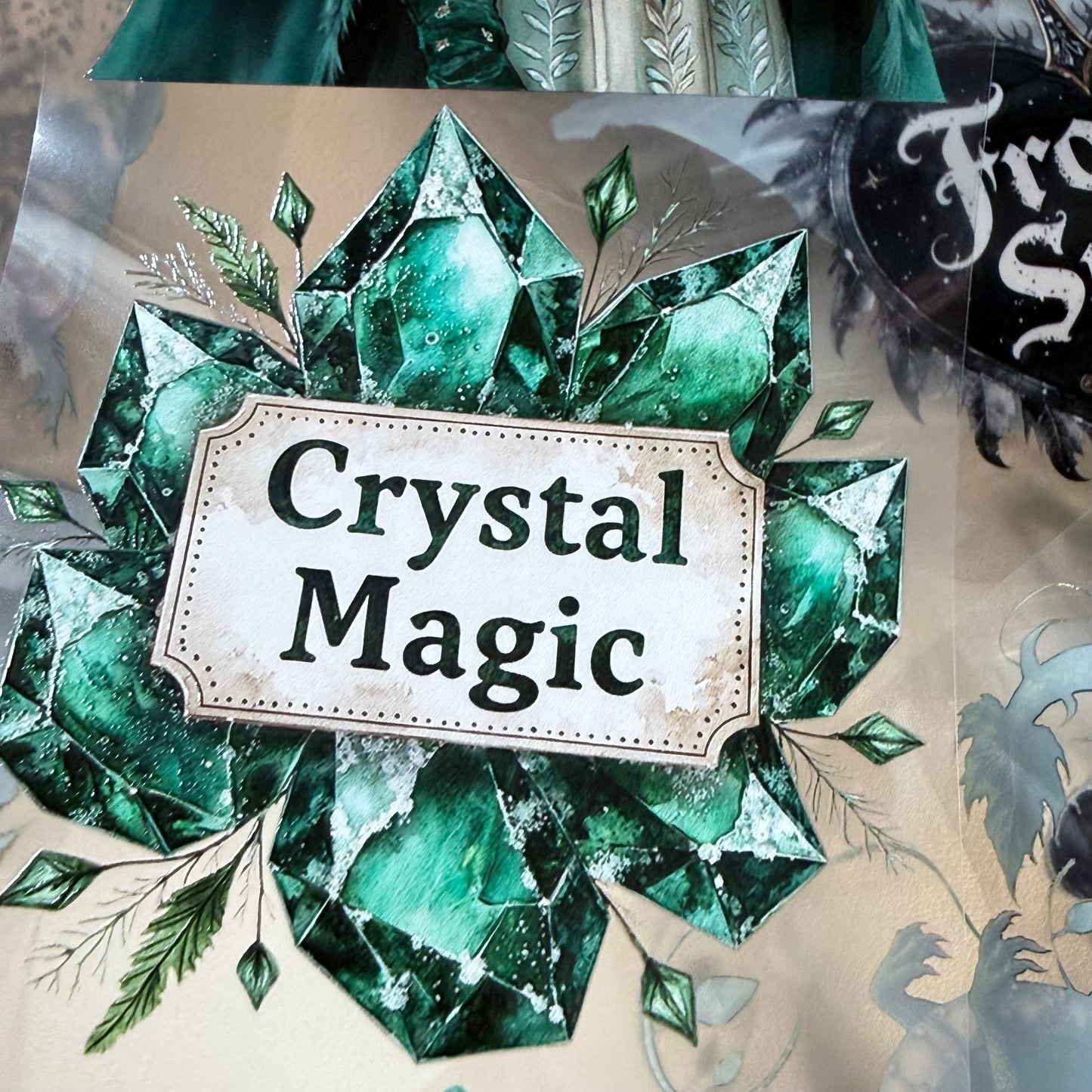 Emerald Winter Witch and Obsidian Winter Witch  PET 3D raised tape,one roll fashion, junk journal, scrapbooking,bullet journal, card making.