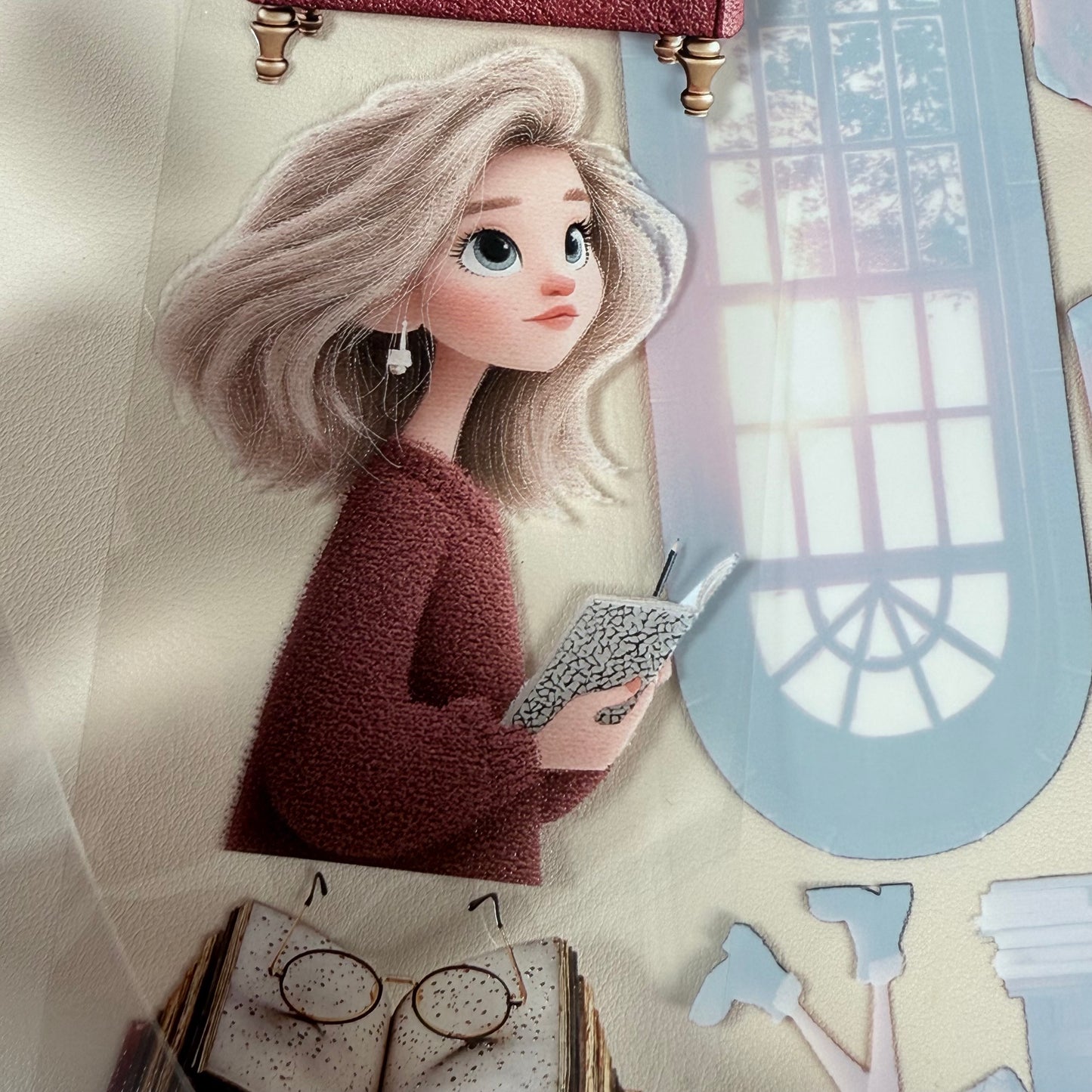 PET 3D raised Mulberry Academia and Whimsical Book Lover tape,one roll fashion, junk journal, scrapbooking,bullet journal, card making.