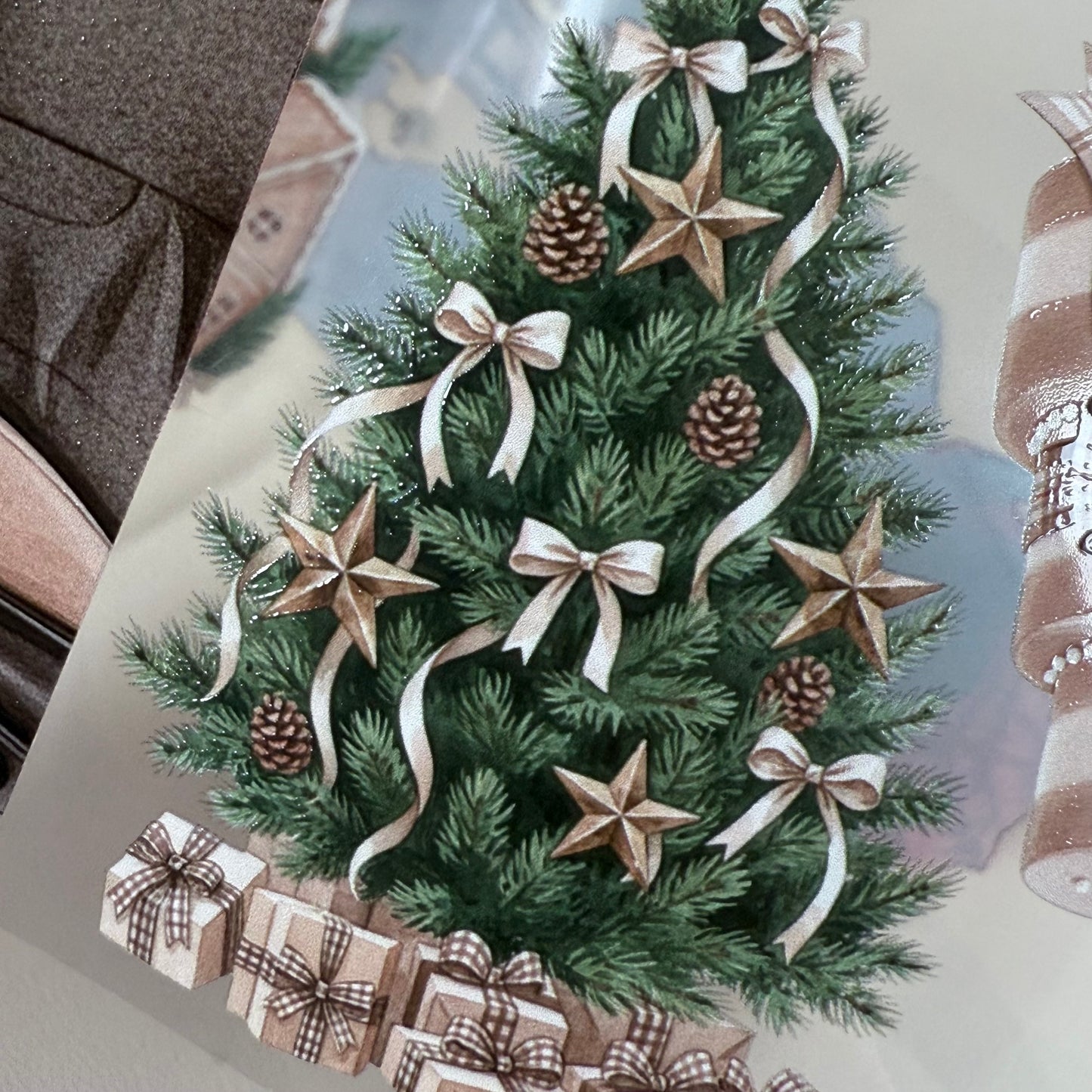 PET 3D raised Silent Yuletide and Light Academia Christmas tape,one roll fashion, junk journal, scrapbooking,bullet journal, card making.