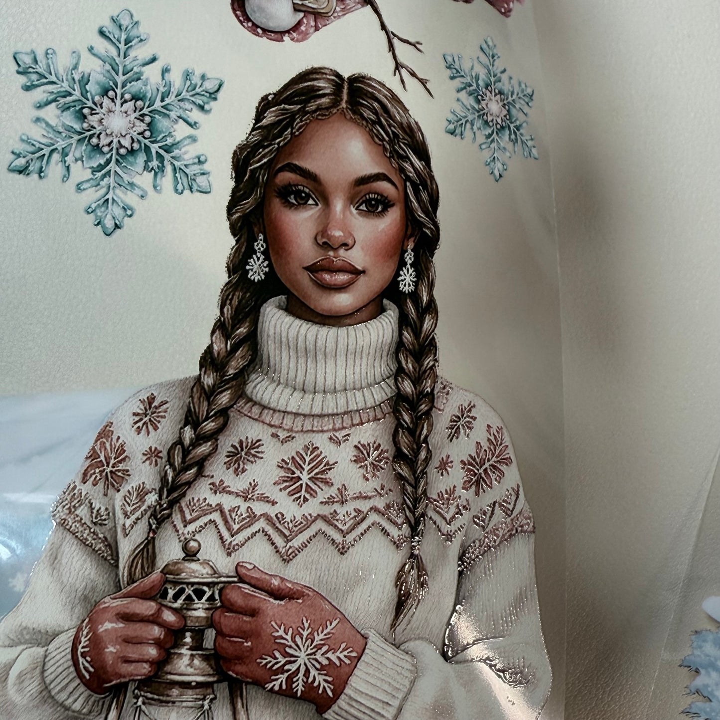 PET 3D raised Winter In The Country and in Wonderland tape,one roll fashion, junk journal, scrapbooking,bullet journal, card making.