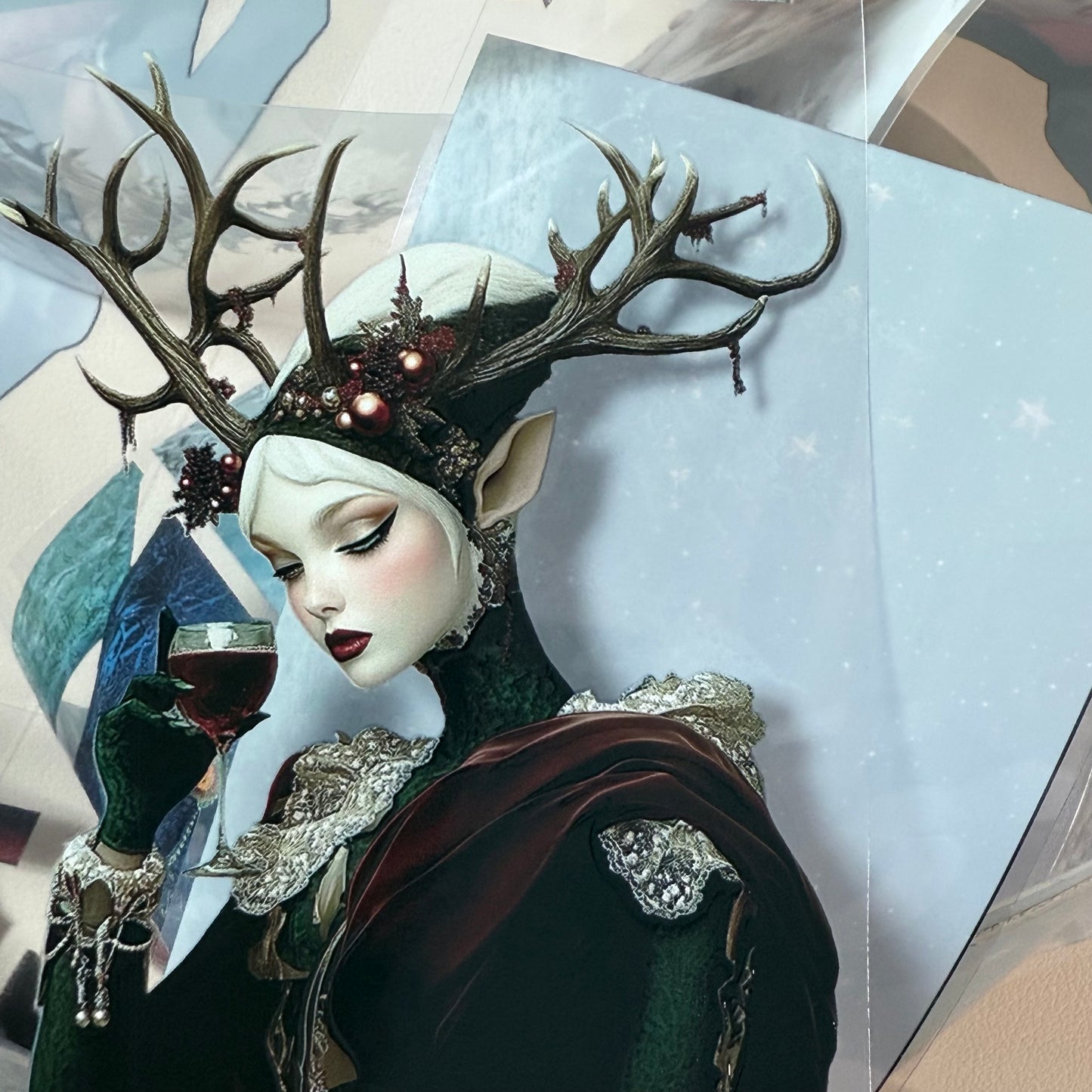 PET 3D raised Winter Girls and Fantasy Christmas tape,one roll fashion, junk journal, scrapbooking,bullet journal, card making.