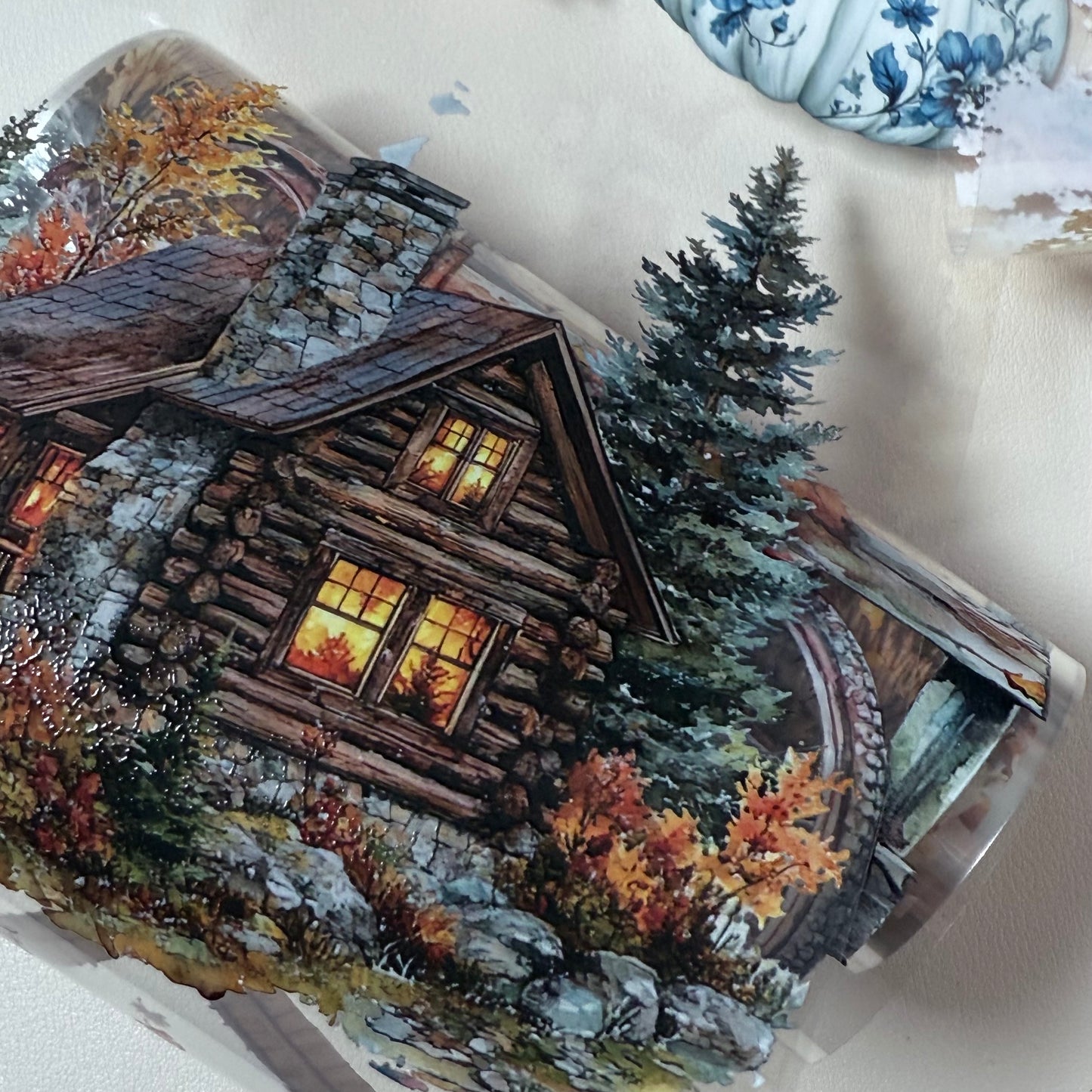 PET 3D raised Landscape 5  tape,one roll fashion, junk journal, scrapbooking,bullet journal, card making.