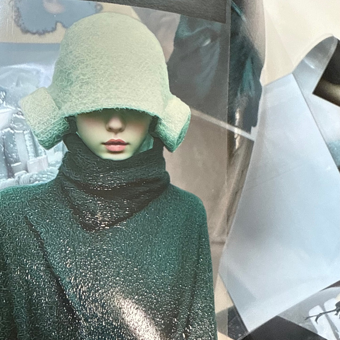 PET 3D raised Winter Woman and Goth Christmas tape,one roll fashion, junk journal, scrapbooking,bullet journal, card making.