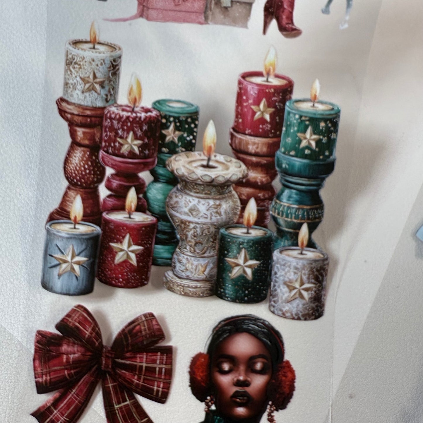 PET 3D raised Christmas Market and Frosted Winter tape,one roll fashion, junk journal, scrapbooking,bullet journal, card making.