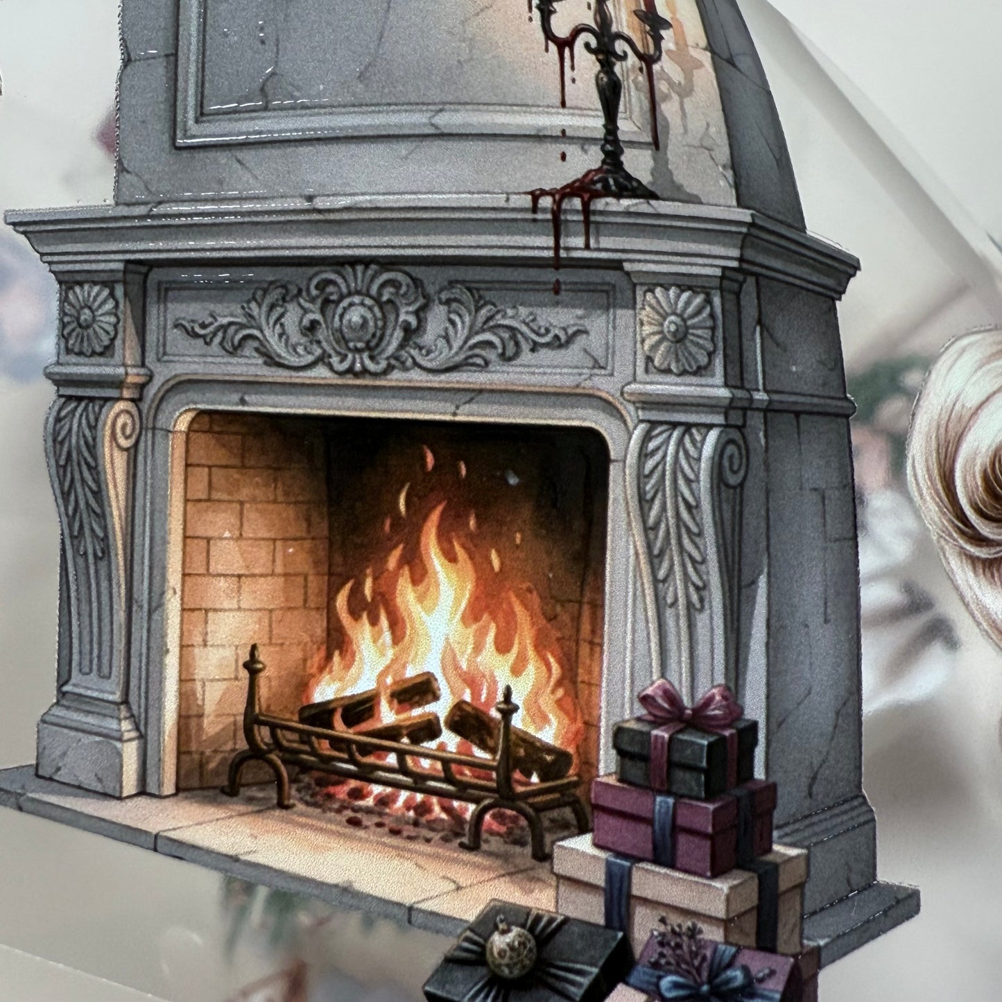 PET 3D raised Silent Yuletide and Light Academia Christmas tape,one roll fashion, junk journal, scrapbooking,bullet journal, card making.