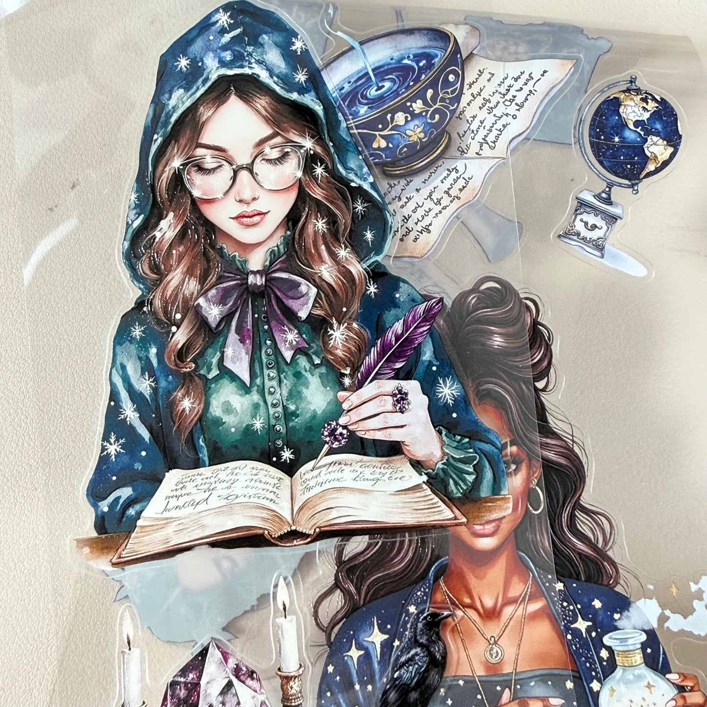 KISSCUT Winter Witchcraft and Celestial Apothecary PET 3D raised tape,one roll fashion, junk journal, scrapbooking,bullet journal, card making.