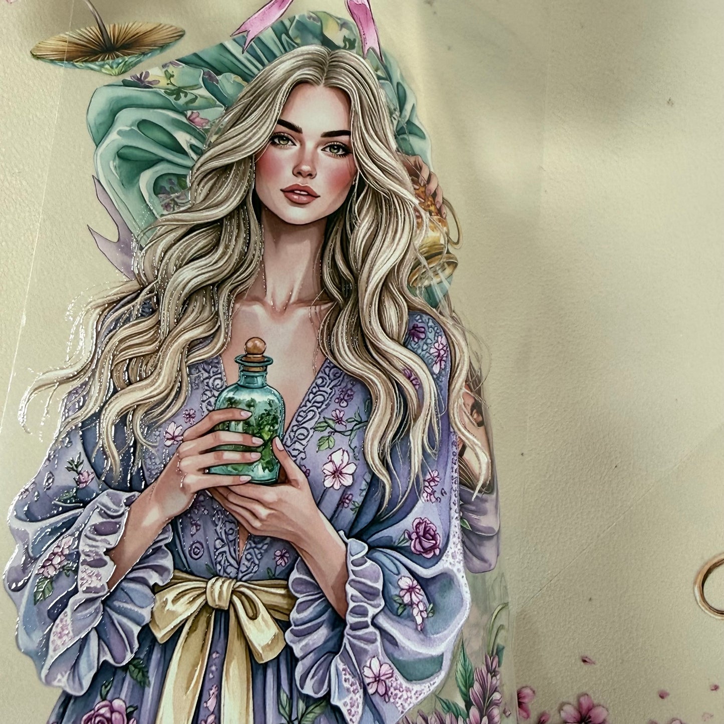 PET Magical Apothecary in Spring and Cherry Pink Garden 3D raised tape,one roll fashion, junk journal, scrapbooking,bullet journal, card making.