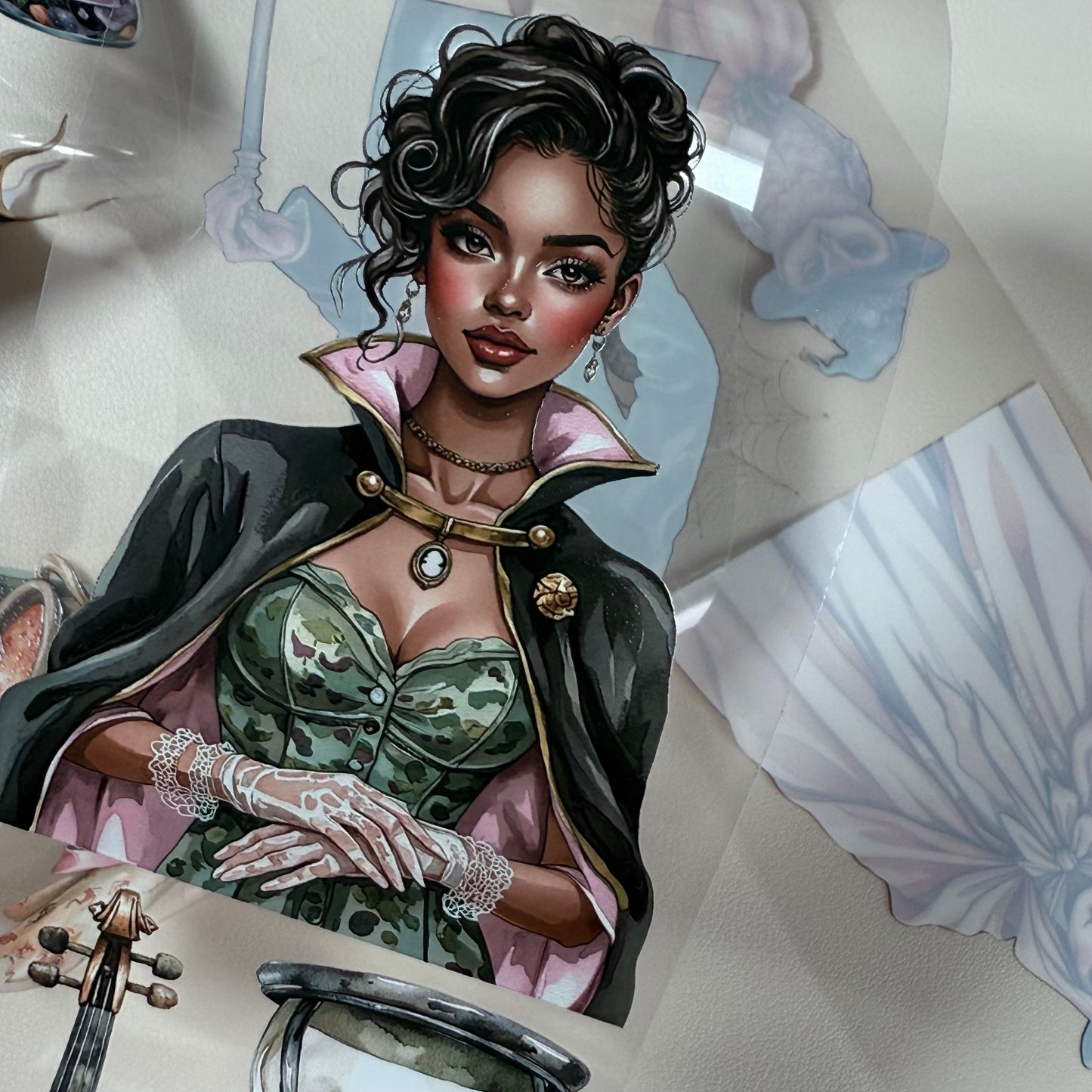 PET 3D raised Secrets of the Underworld and Halloween Mysteries tape,one roll fashion, junk journal, scrapbooking,bullet journal, card making.