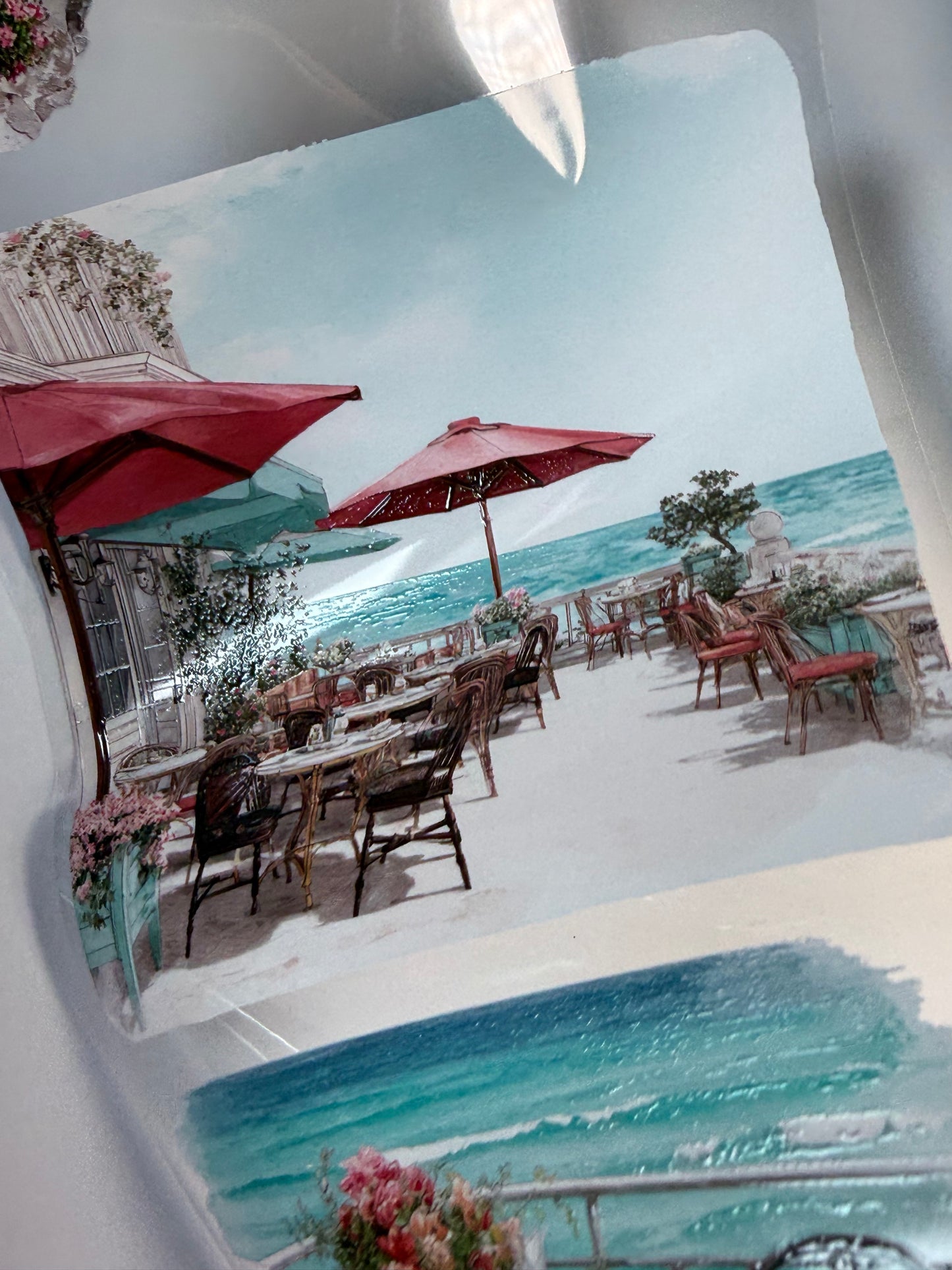 PET 3D raised Seaside coffee morning Landscape tape