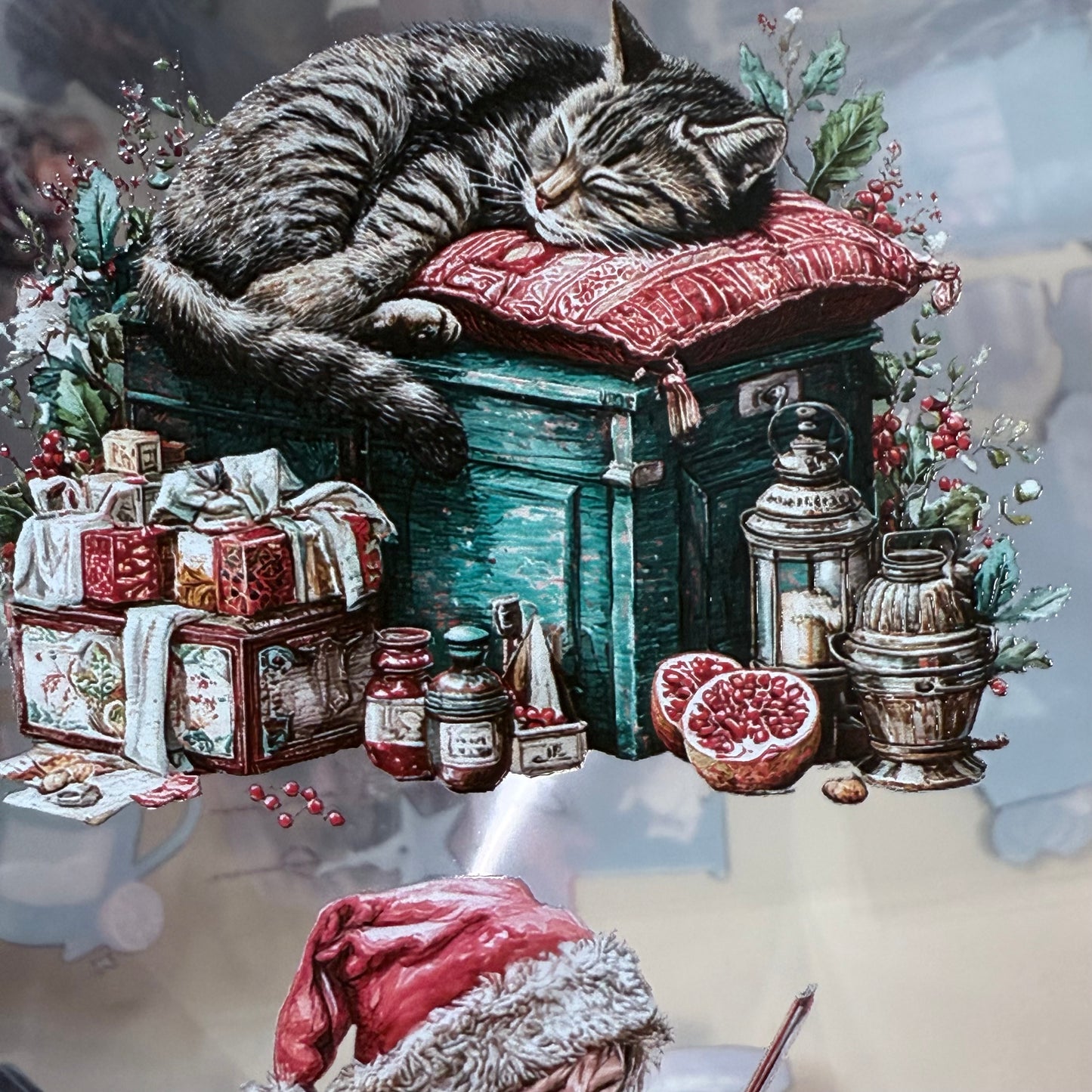 PET 3D raised Christmas Market and Frosted Winter tape,one roll fashion, junk journal, scrapbooking,bullet journal, card making.