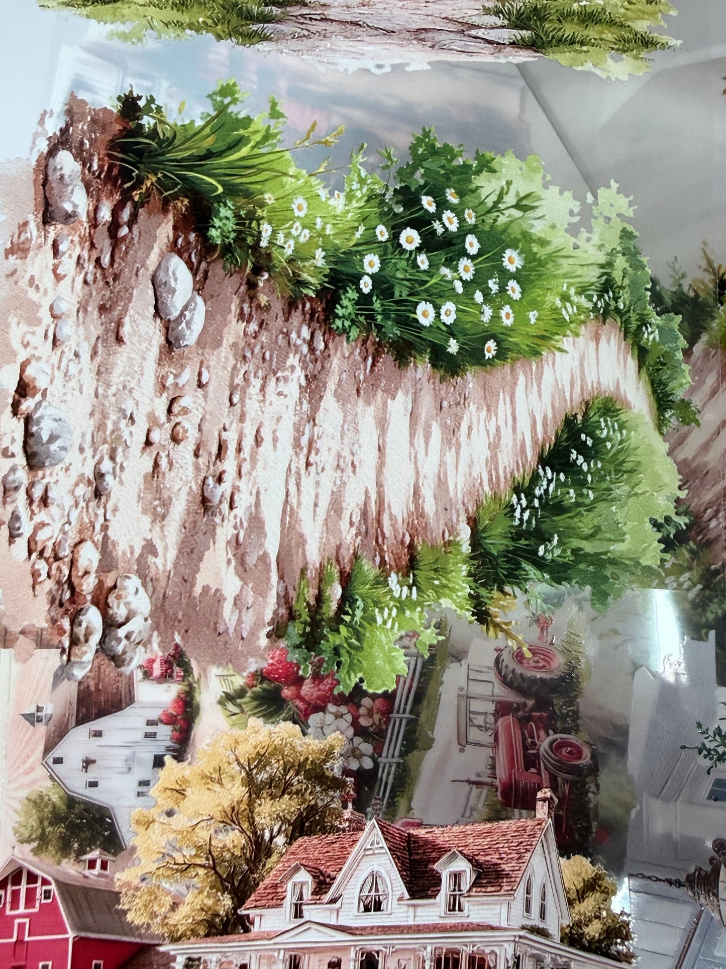 PET 3D raised Strawberry farm Landscape tape