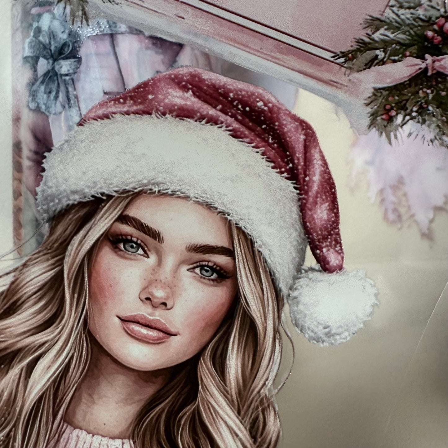 PET 3D raised Pink Winter and Winter Wishes tape,one roll fashion, junk journal, scrapbooking,bullet journal, card making.