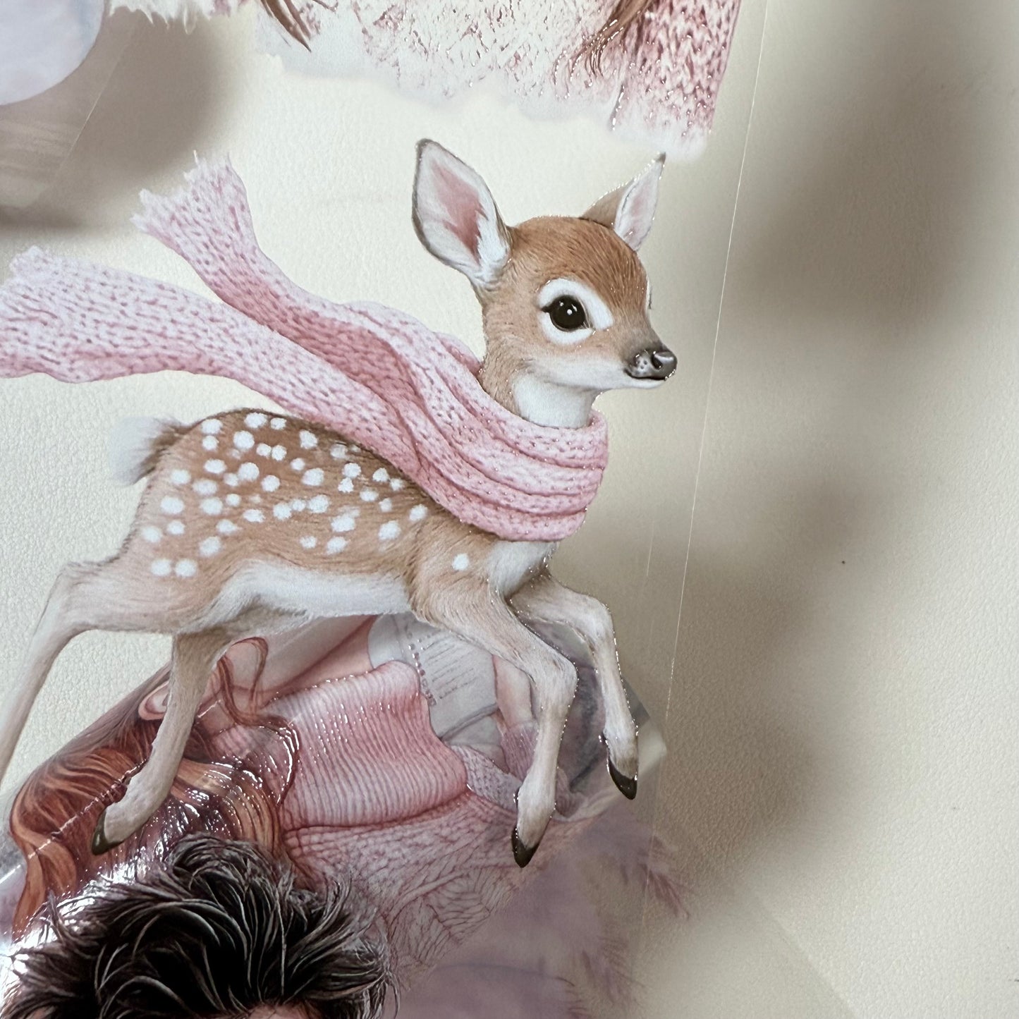 PET 3D raised Pink Winter and Winter Wishes tape,one roll fashion, junk journal, scrapbooking,bullet journal, card making.