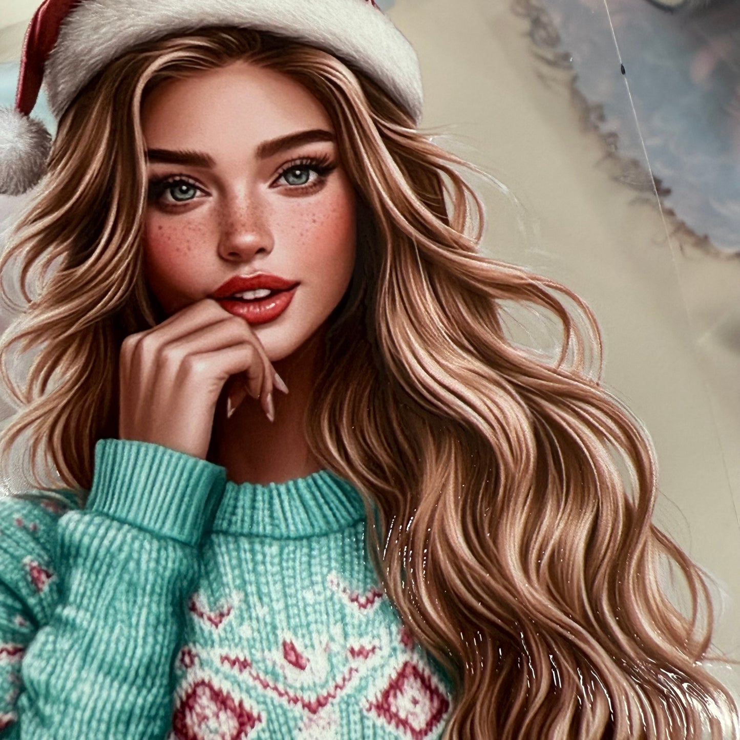 PET 3D raised Pink and teal Christmas and Frosted Fables tape,one roll fashion, junk journal, scrapbooking,bullet journal, card making.