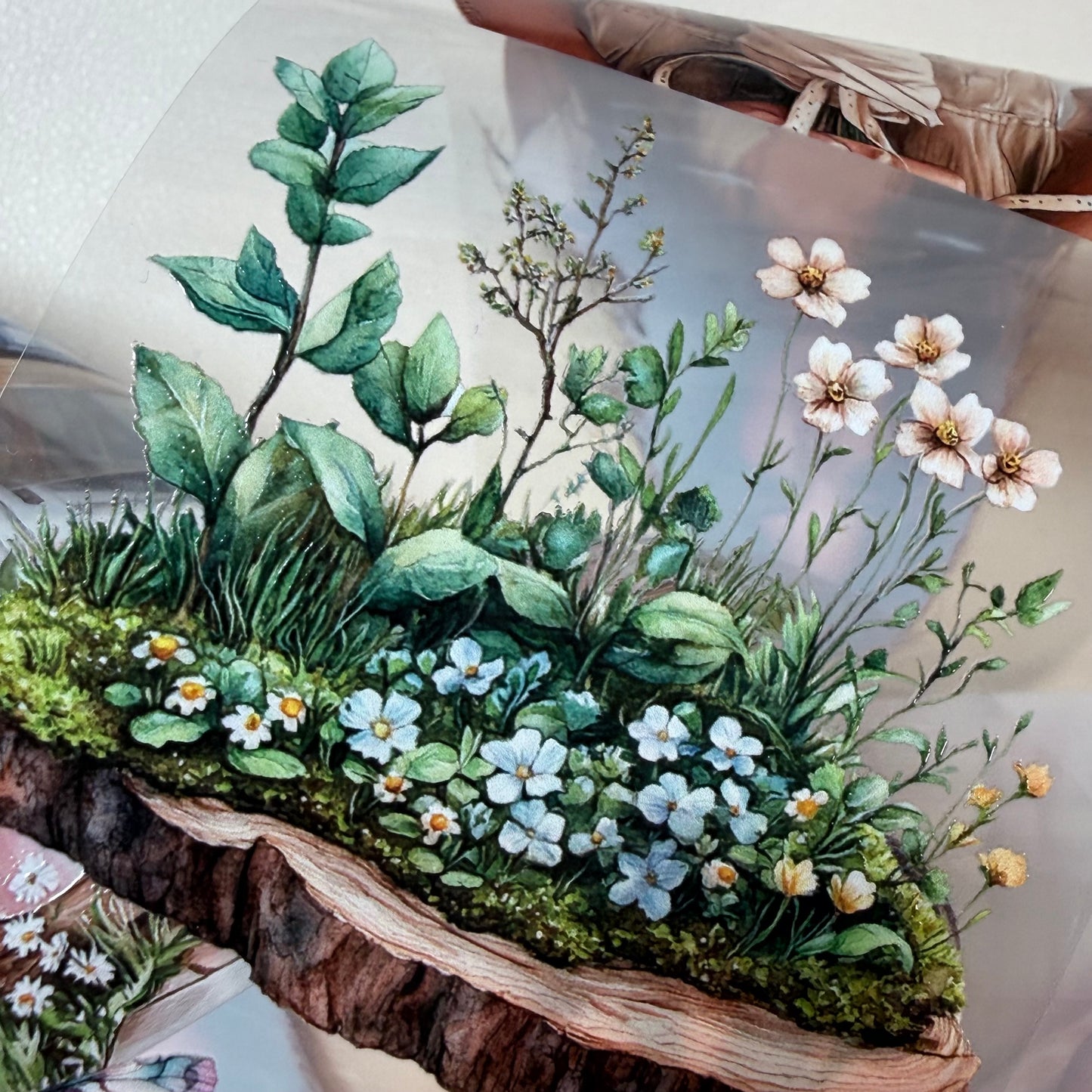 Easter Cottage and Spring Garden PET 3D raised tape,one roll fashion, junk journal, scrapbooking,bullet journal, card making.
