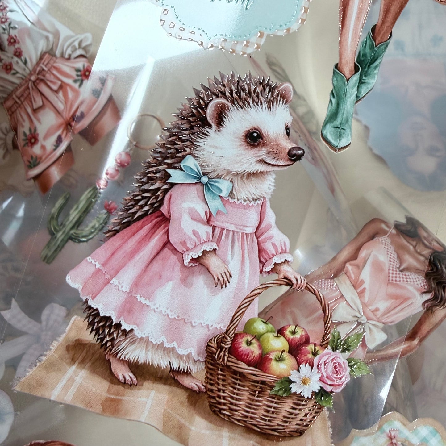 Spring Picnic Morning and Velvet Dusk Cacti PET 3D raised tape
