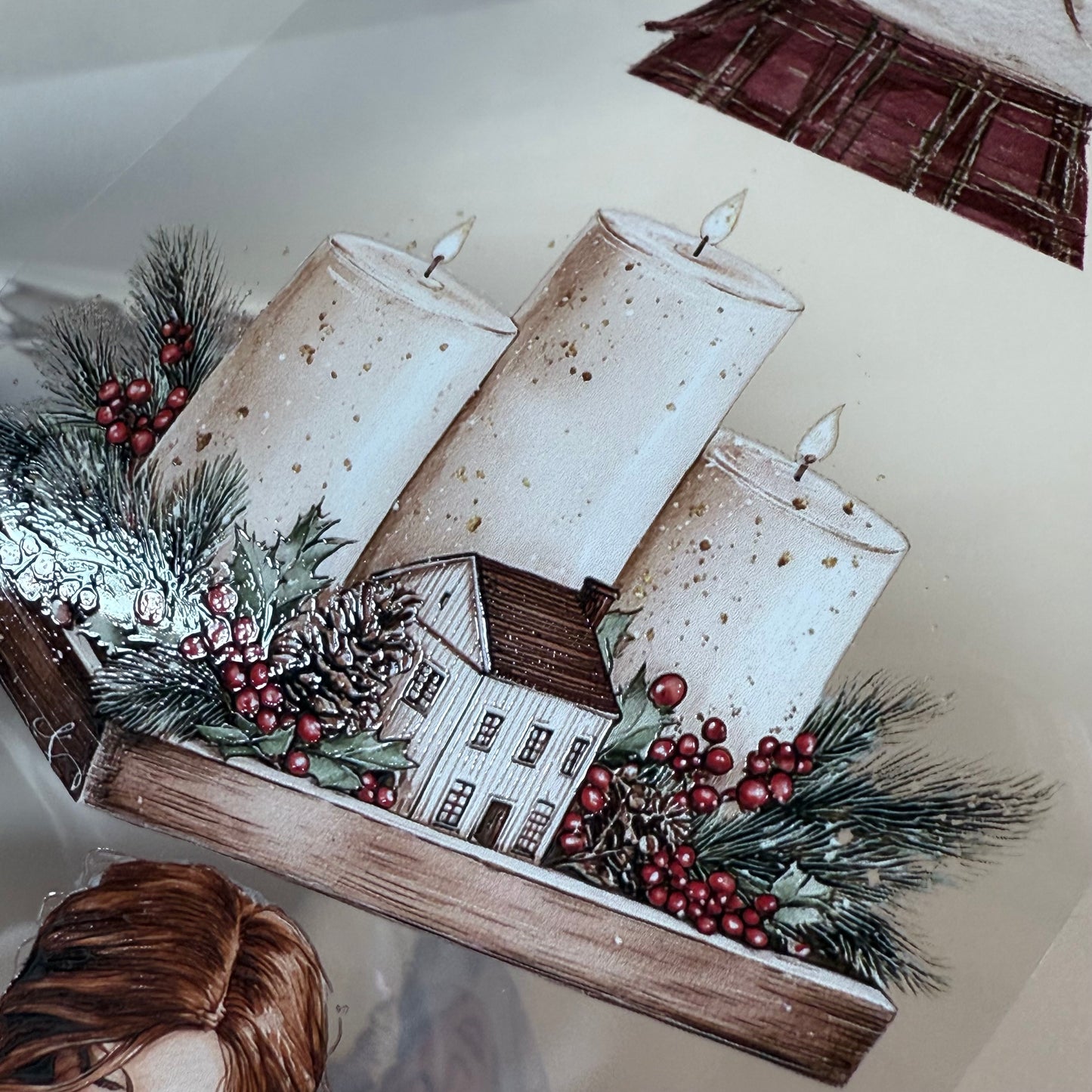 PET 3D raised Warm  Swiss Christmas and Christmas Farmhouse tape,one roll fashion, junk journal, scrapbooking,bullet journal, card making.