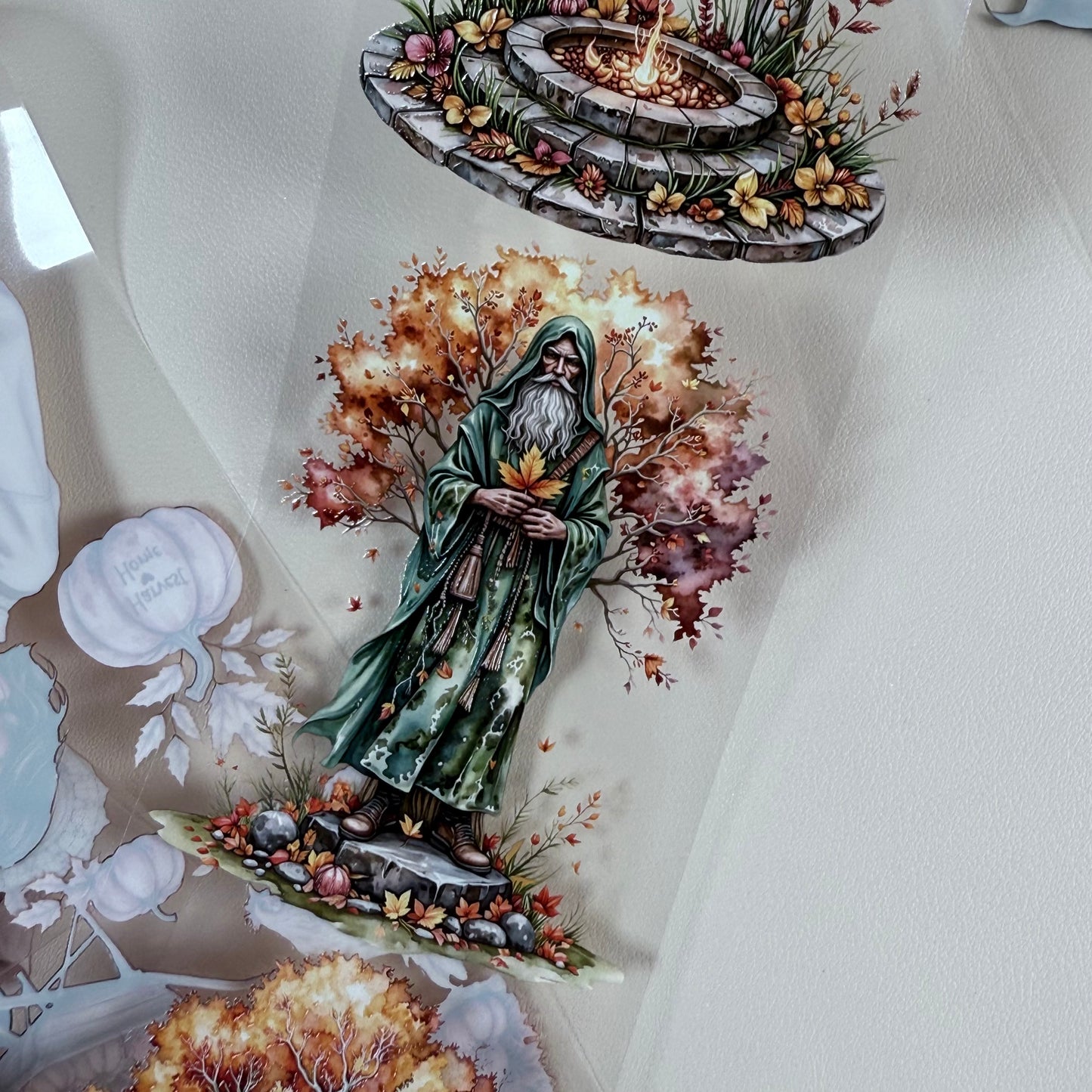 PET 3D raised Enchanted Druidic Grove and Autumn Soft Nostalgia tape,one roll fashion, junk journal, scrapbooking,bullet journal, card making.