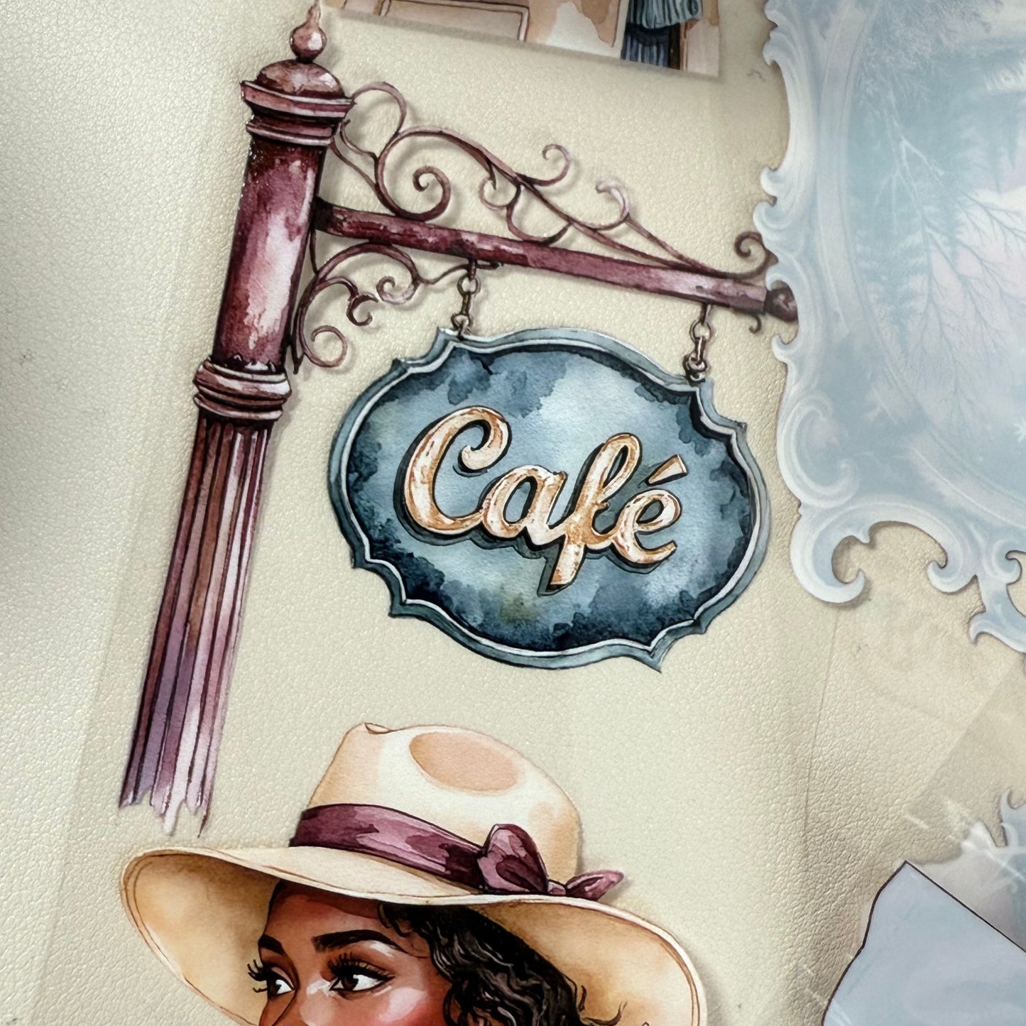 PET Cafe Terrace Dreams and Frostthorn Gothic Fairies 3D raised tape,one roll fashion, junk journal, scrapbooking,bullet journal, card making.