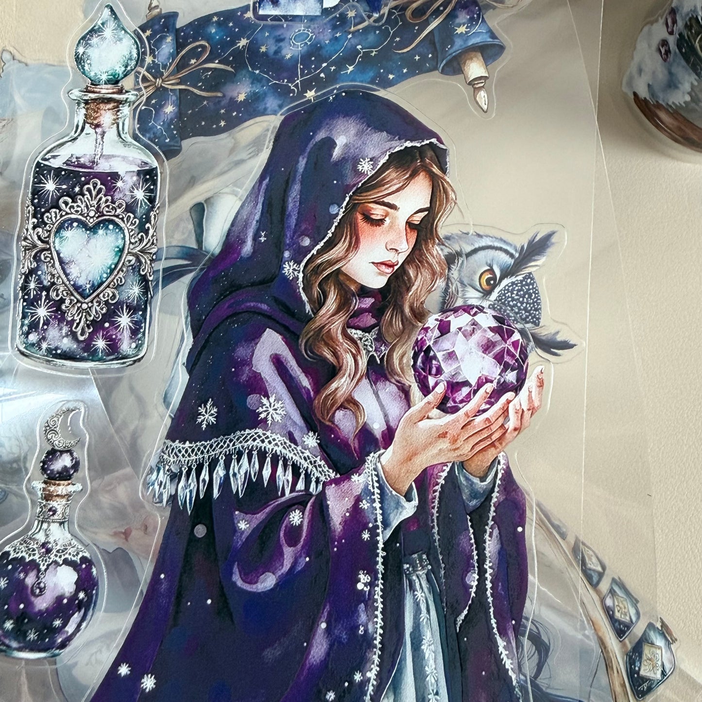 KISSCUT Winter Witchcraft and Celestial Apothecary PET 3D raised tape,one roll fashion, junk journal, scrapbooking,bullet journal, card making.