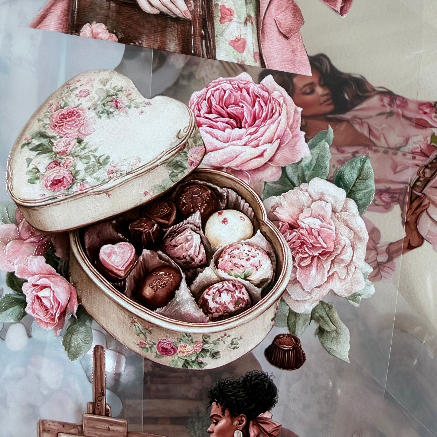 PET Shabby chic romance and Lovely springtime 3D raised tape,one roll fashion, junk journal, scrapbooking,bullet journal, card making.