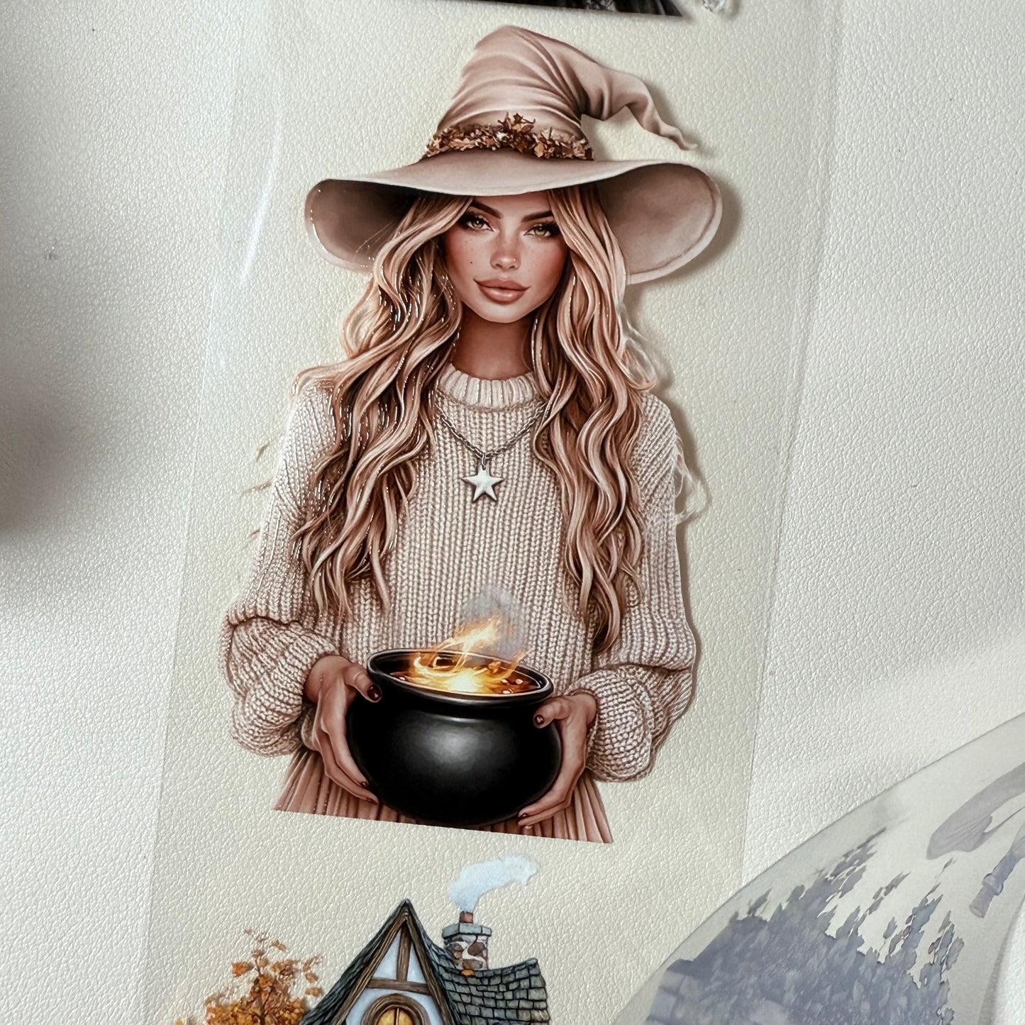 PET 3D raised Haunted house3 and Witching Autumn tape,one roll fashion, junk journal, scrapbooking,bullet journal, card making.