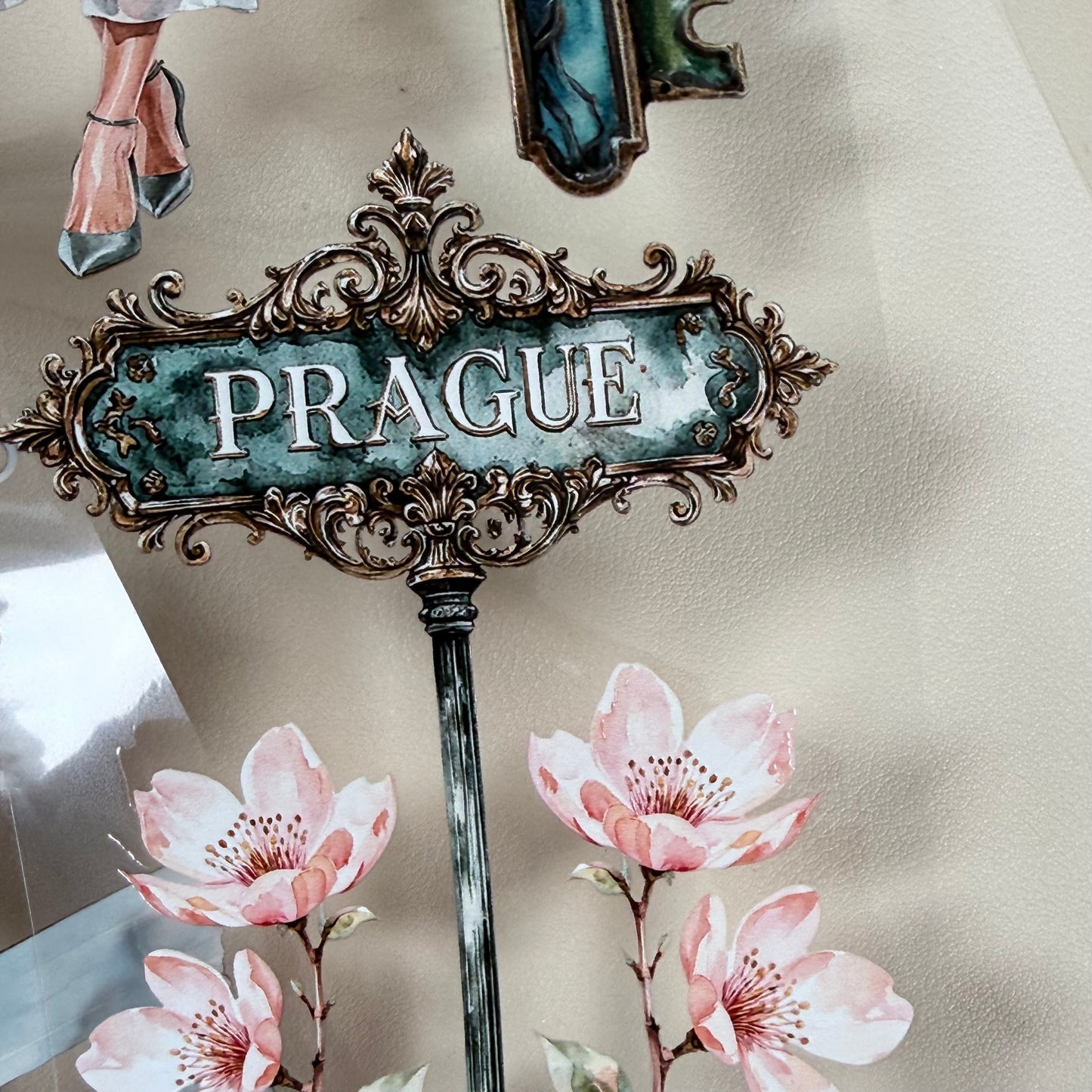 Paris in Bloom and Prague Spring Cobblestones PET 3D raised tape,one roll fashion, junk journal, scrapbooking,bullet journal, card making.