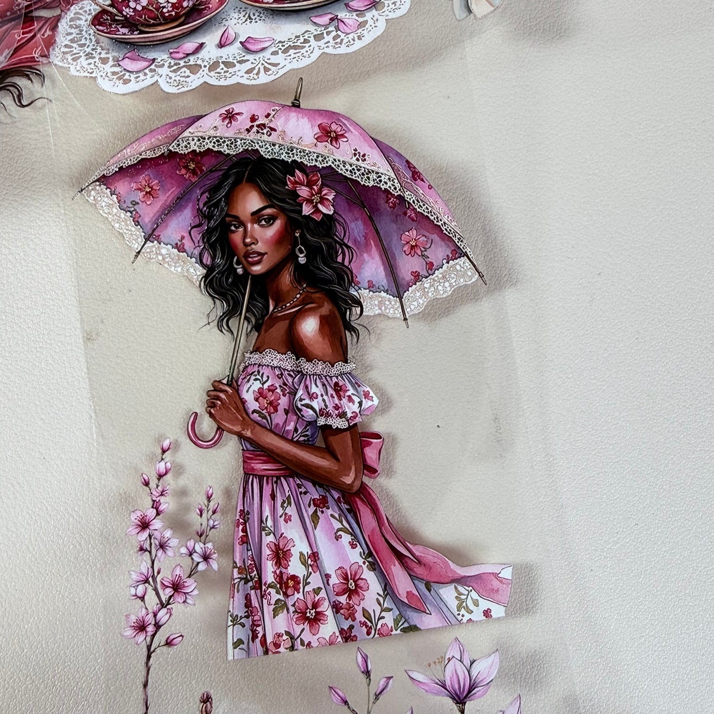 PET Magical Apothecary in Spring and Cherry Pink Garden 3D raised tape,one roll fashion, junk journal, scrapbooking,bullet journal, card making.