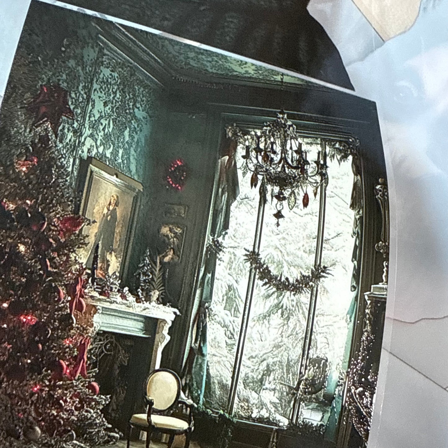 PET 3D raised Winter Woman and Goth Christmas tape,one roll fashion, junk journal, scrapbooking,bullet journal, card making.