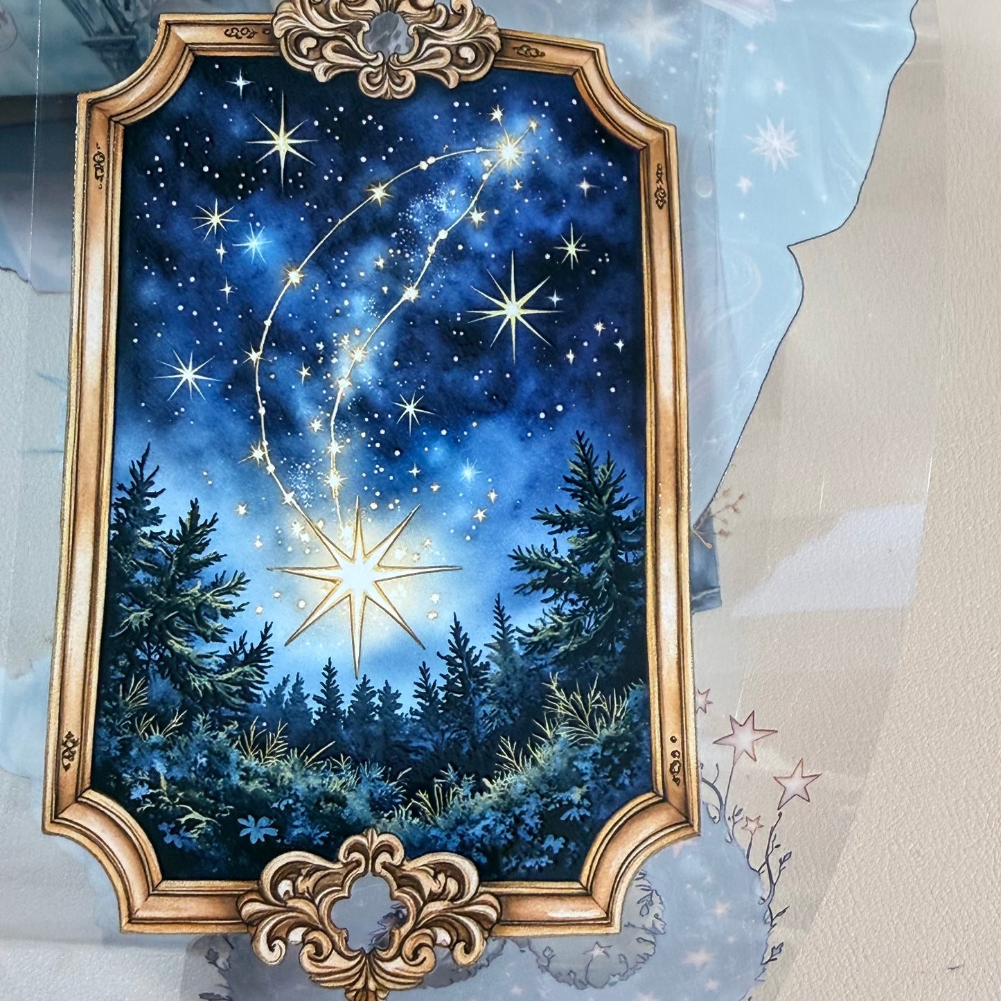 Azure Witch and Whispers of the Starfall PET 3D raised tape,one roll fashion, junk journal, scrapbooking,bullet journal, card making.