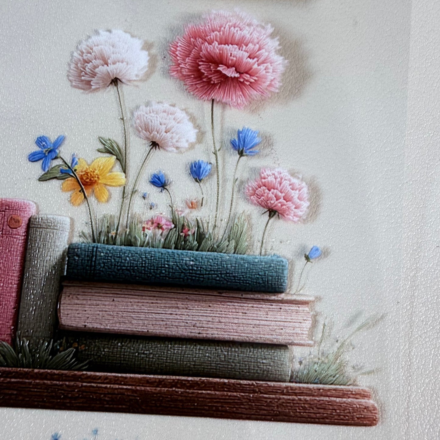 Whimsical Purple Spring and Wildflower Book PET 3D raised tape,one roll fashion, junk journal, scrapbooking,bullet journal, card making.